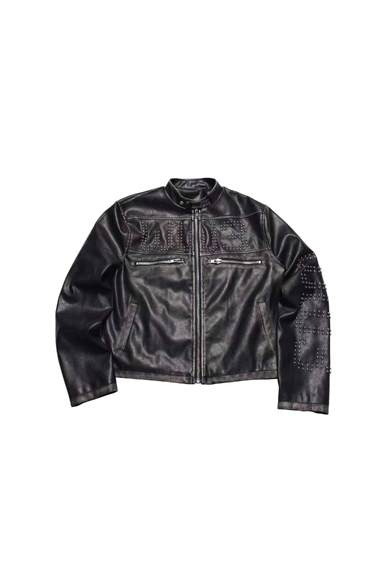 ジャケット・アウター archive gimmick leather jacket 48size PCCVISION x GMK Distressed Studded Leather Jacket