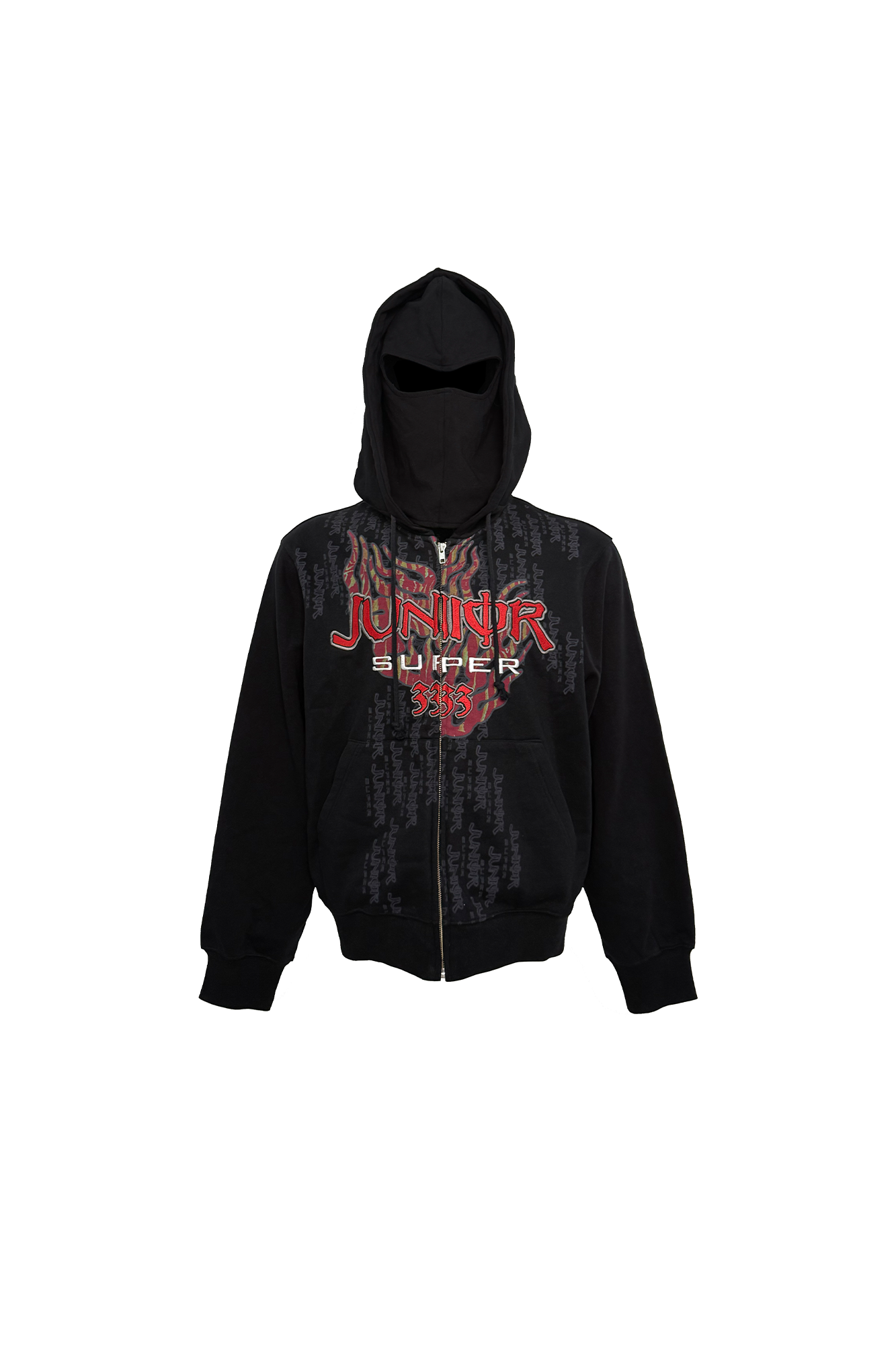 PCCVISION Flame Embroidered Mask Hooded Jacket