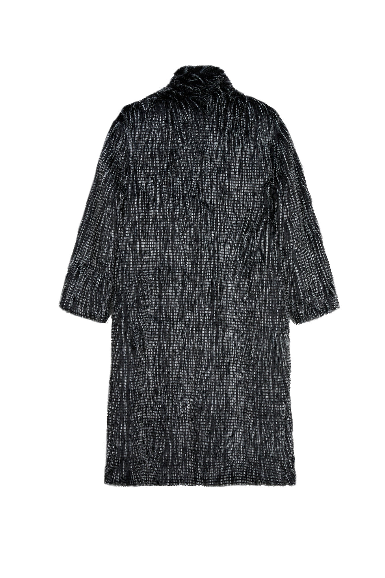 VANN VALRENCE Shaggy Layered Faux Fur Long Coat
