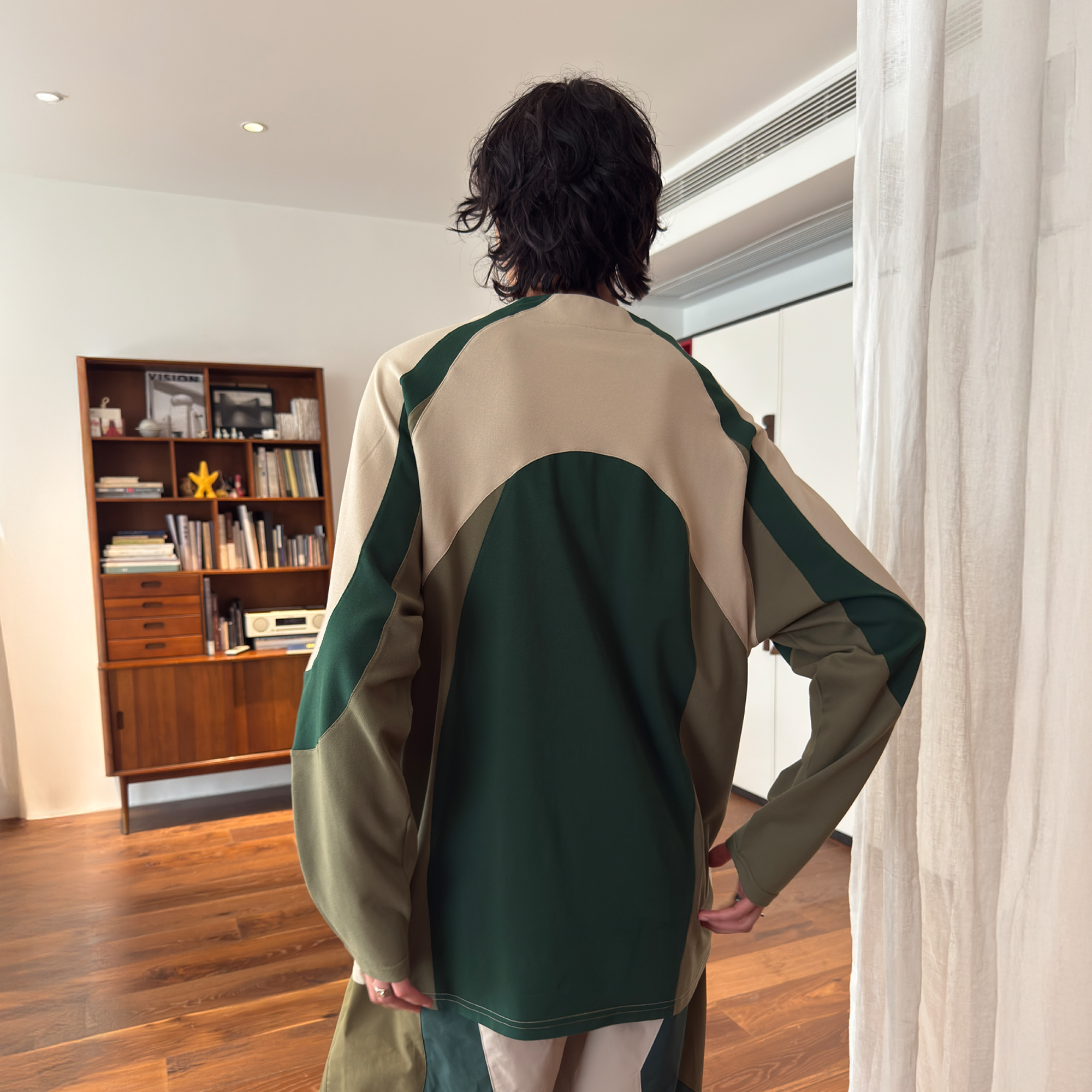 MIICHOUS Contrast Panel UV-Protection Long-Sleeve Tee
