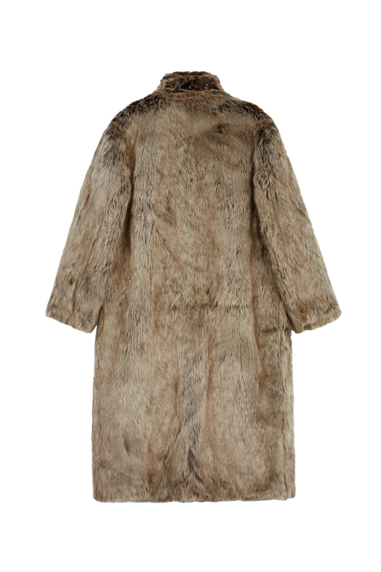 VANN VALRENCE Waxed Faux Fur Maxi Coat