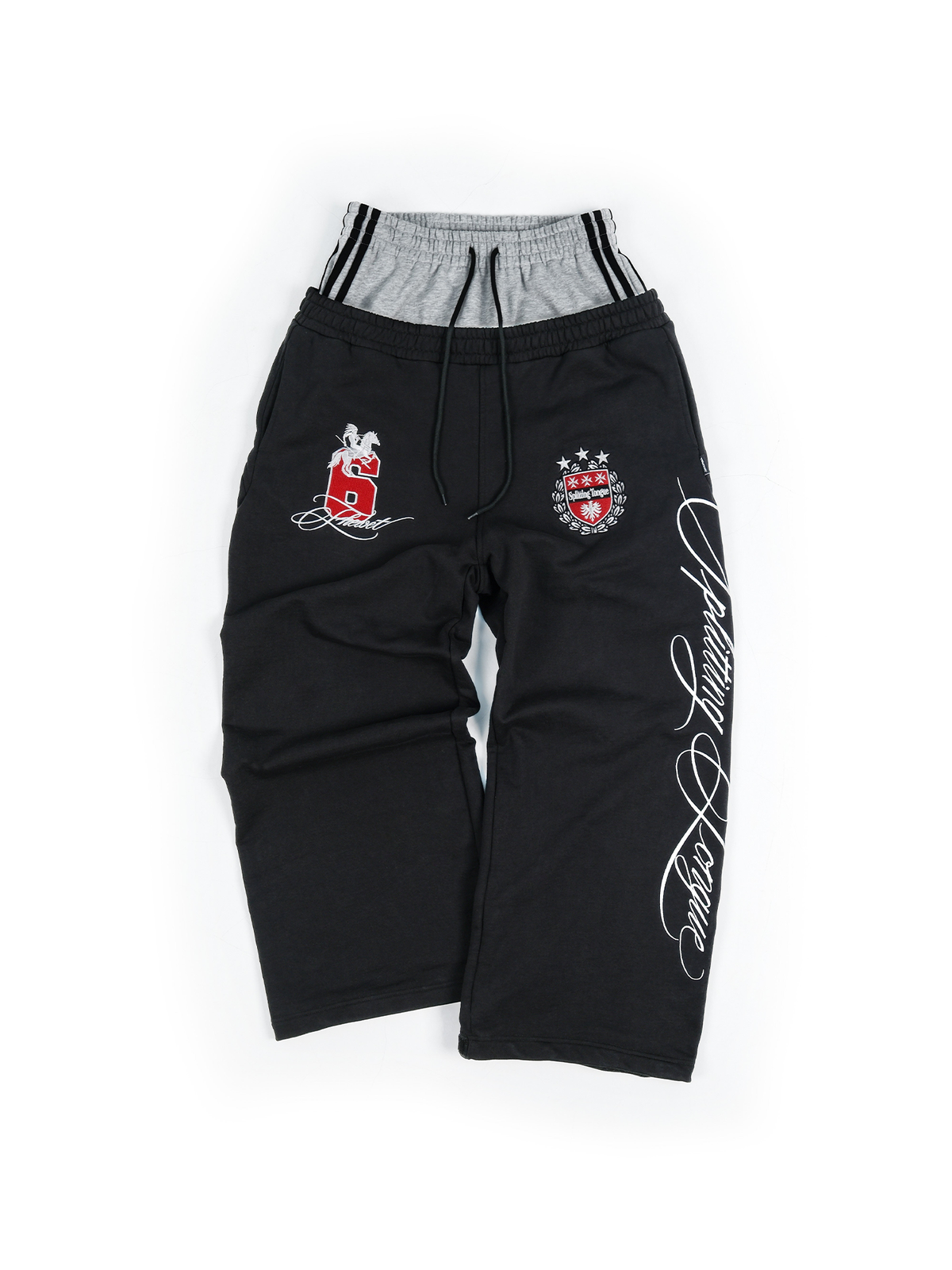 THEWET Double-Waist Crest Baggy Sweatpants