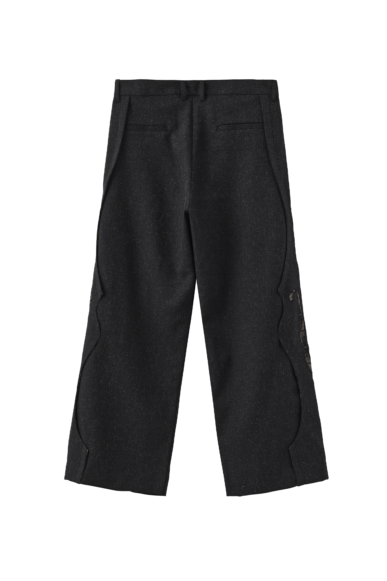 MOITIEDEPETALE Pleats Patch Wide-Leg Trousers