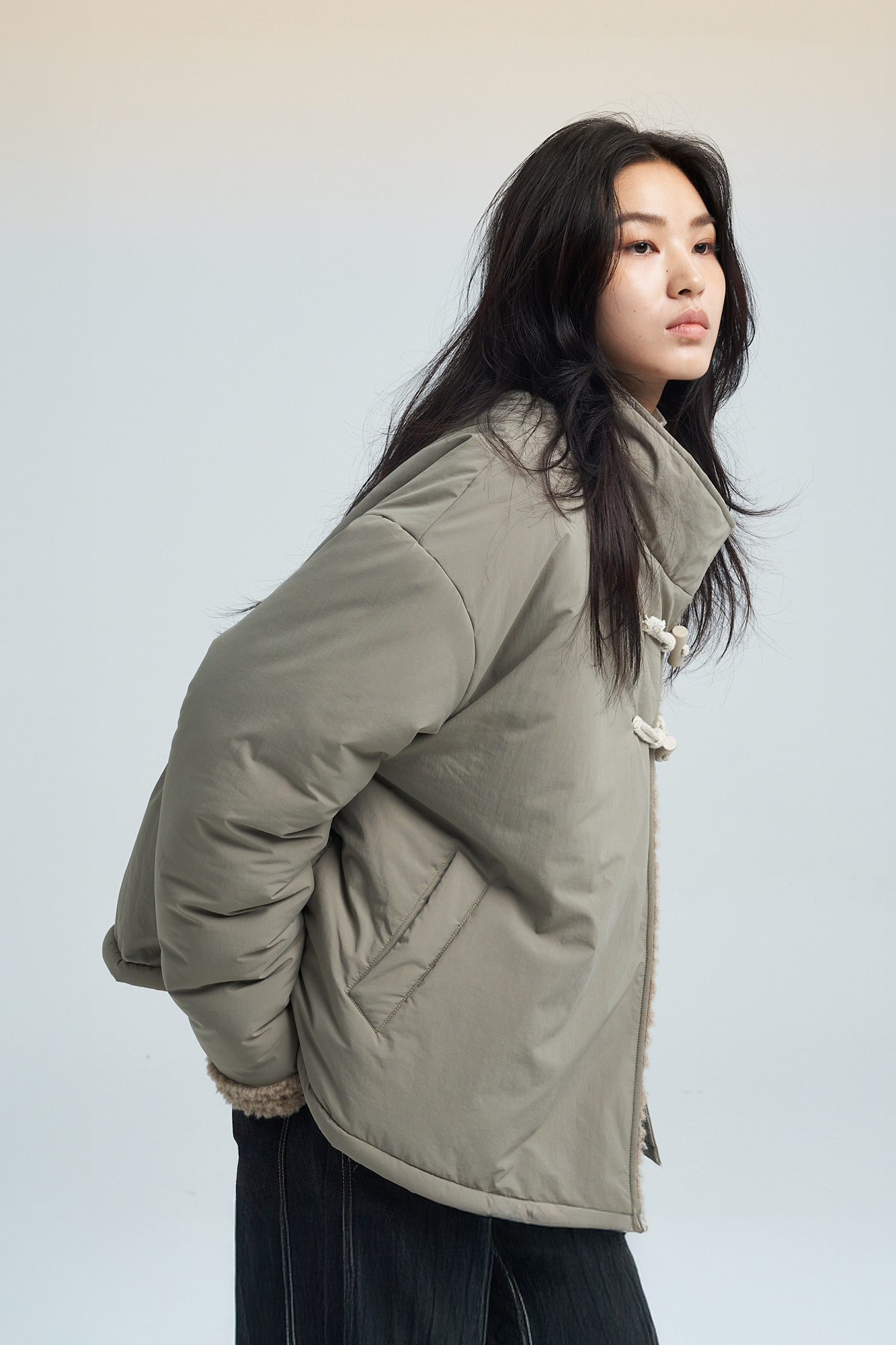 SAME FLOW Reversible Fleece-Lined Puffer