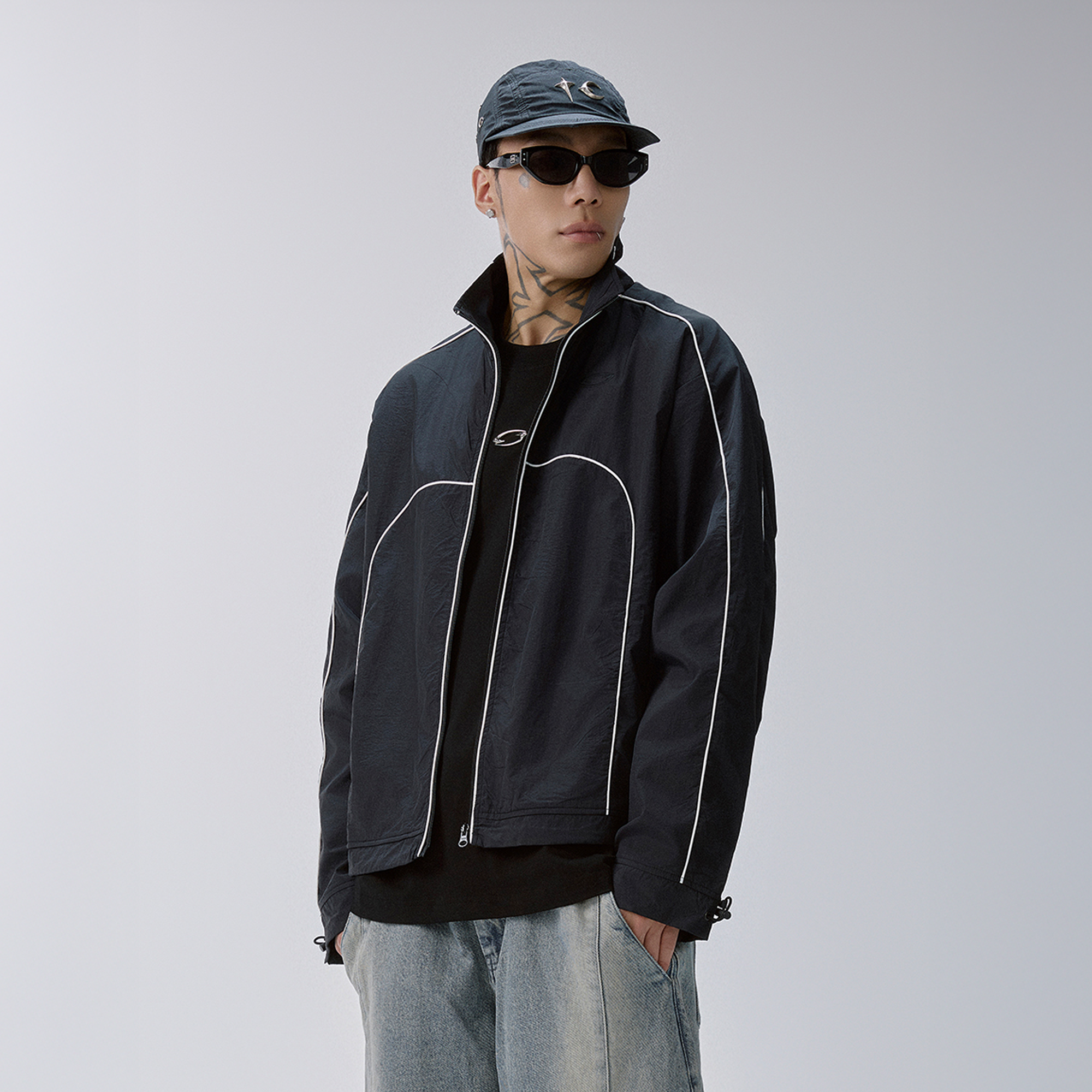 F2CE Contrast Piped Track Jacket