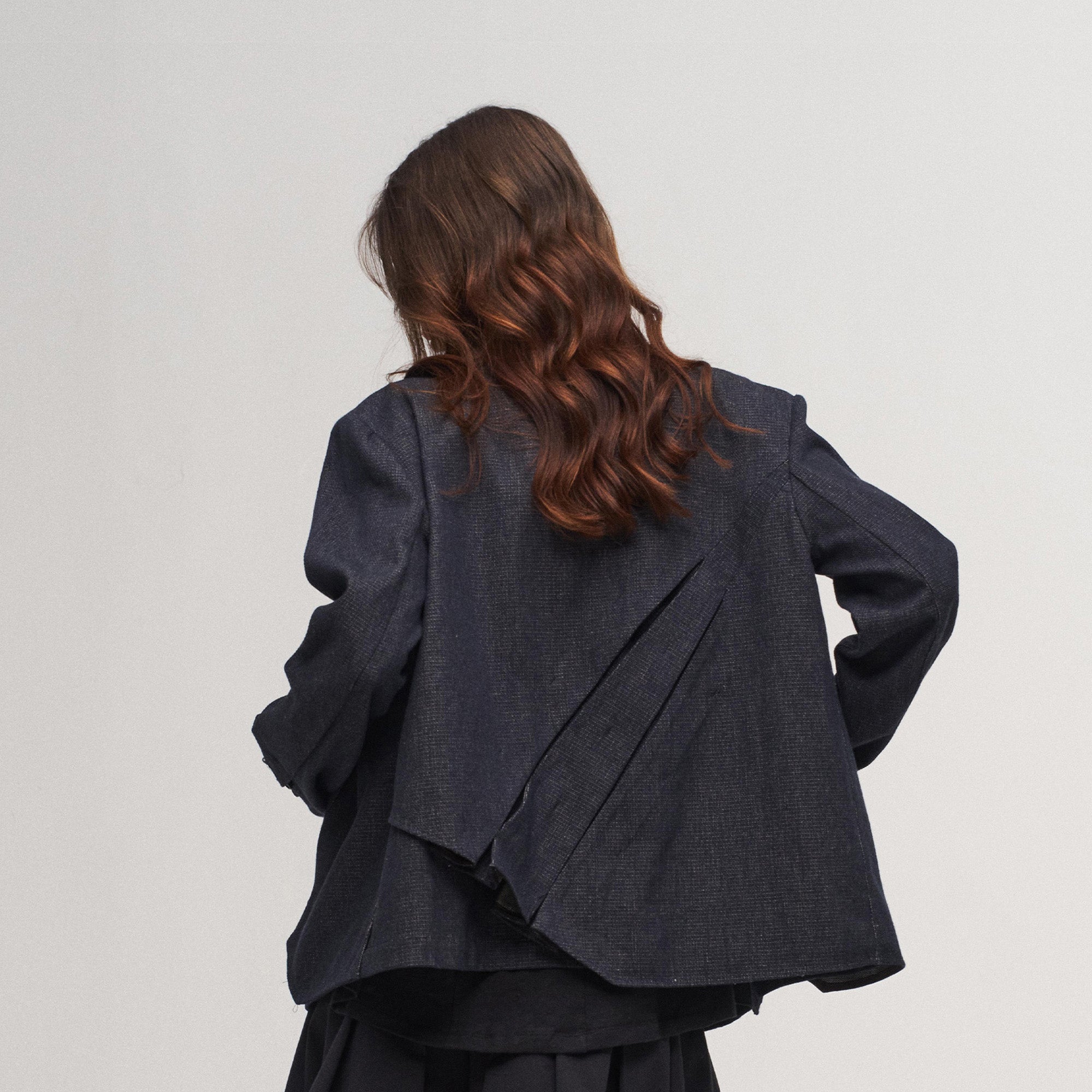 ILNya Nieternite Nifutur Double-Layer Weave Linen Jacket Blue, premium urban and streetwear designers apparel on PROJECTISR.com, ILNya Nieternite Nifutur