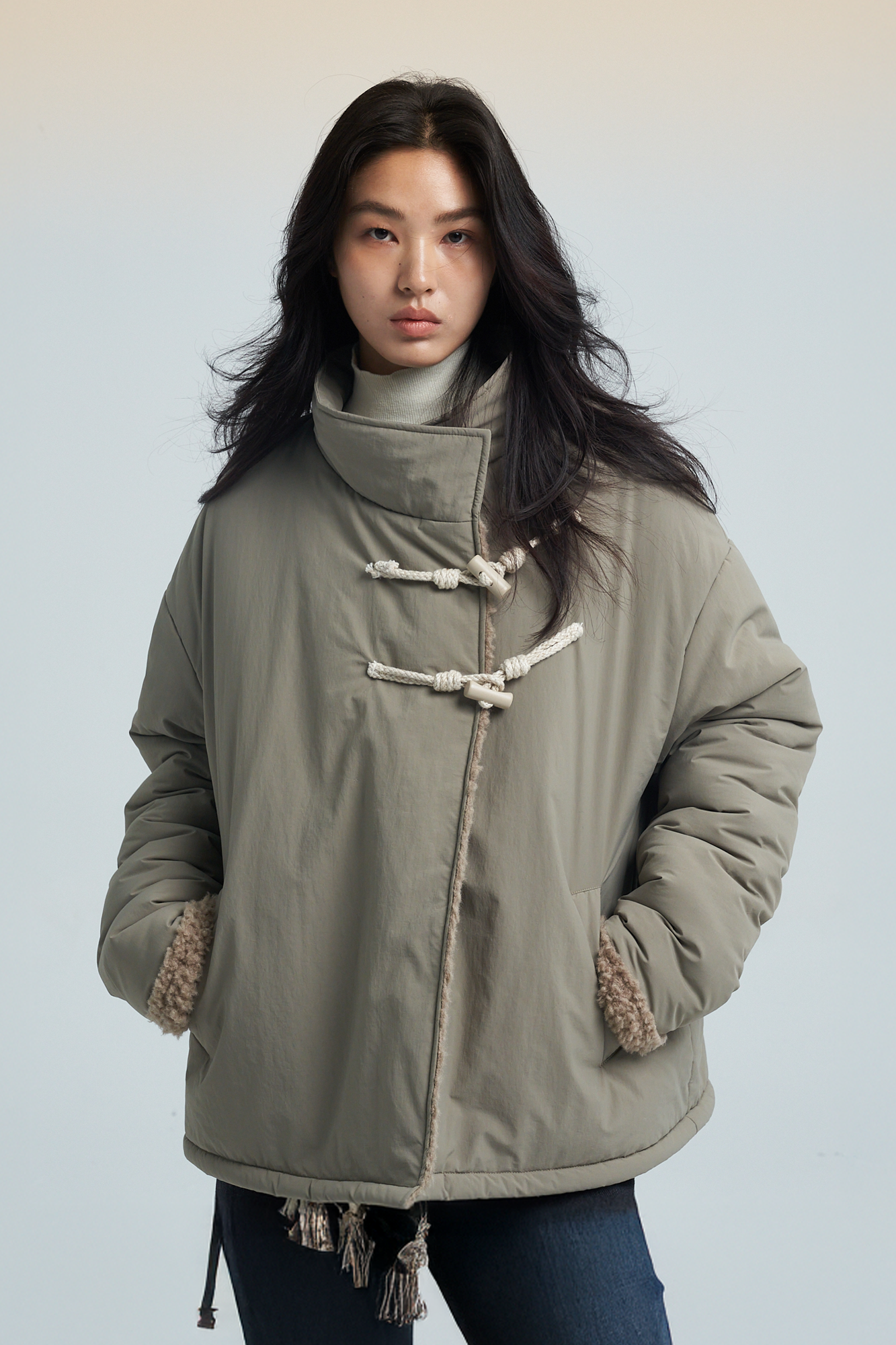 SAME FLOW Reversible Fleece-Lined Puffer
