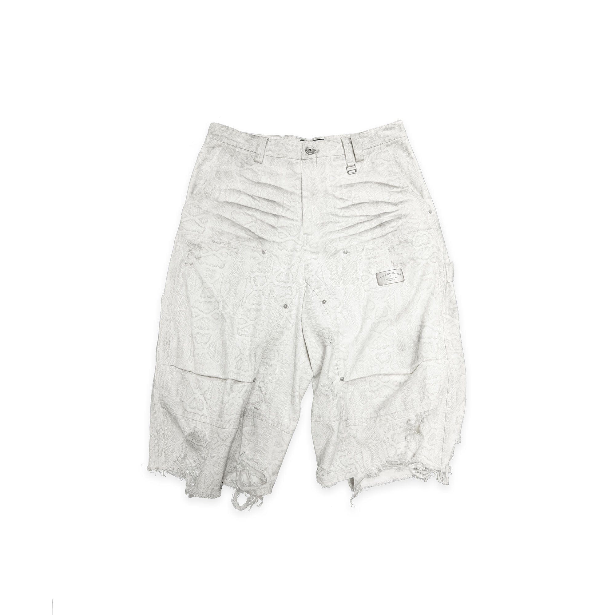 FACEONLAB Distressed Deconstructed Ripped Cargo Shorts, premium urban and streetwear designers apparel on PROJECTISR.com, FACEONLAB
