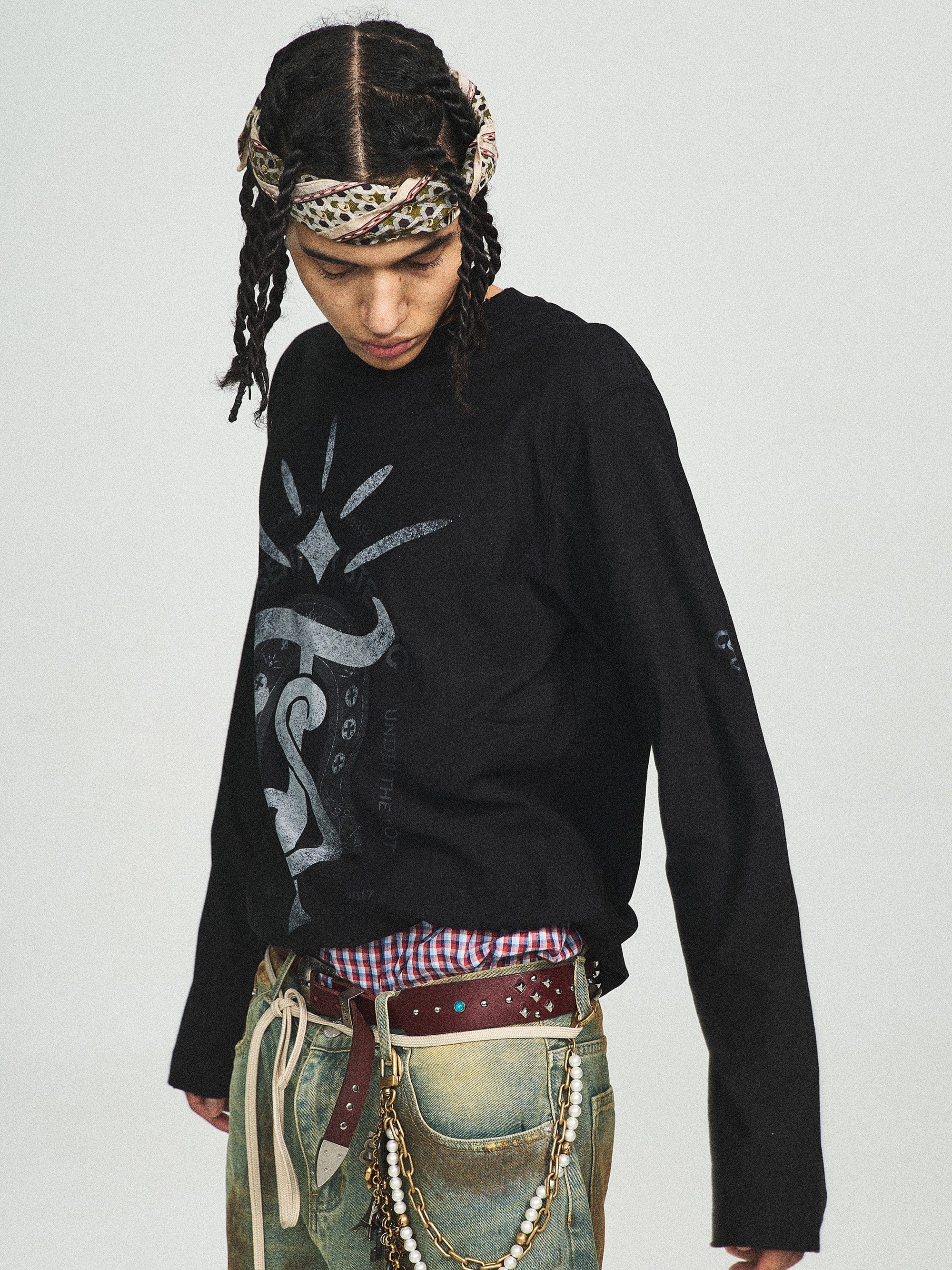 STEEPC Totem Ripped Edge Long-Sleeve Tee