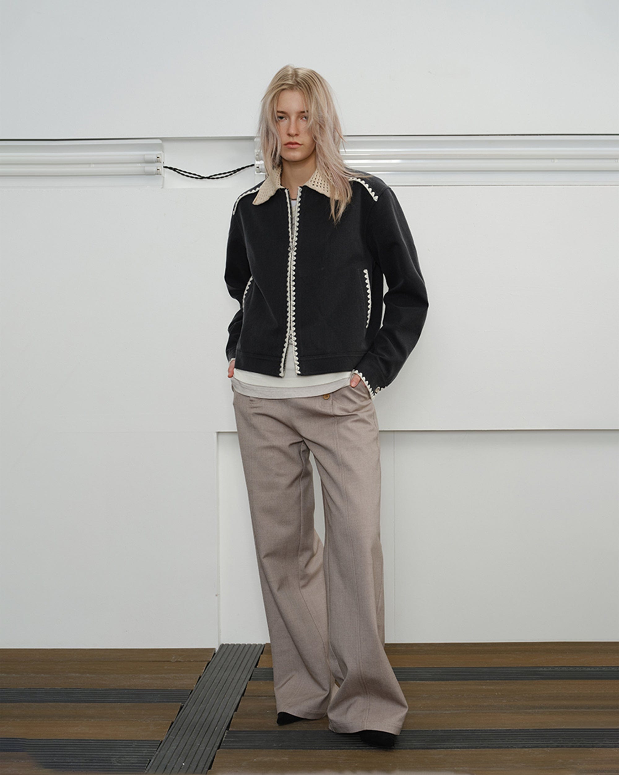 KREATE Double-Breasted Wide-Leg Trousers