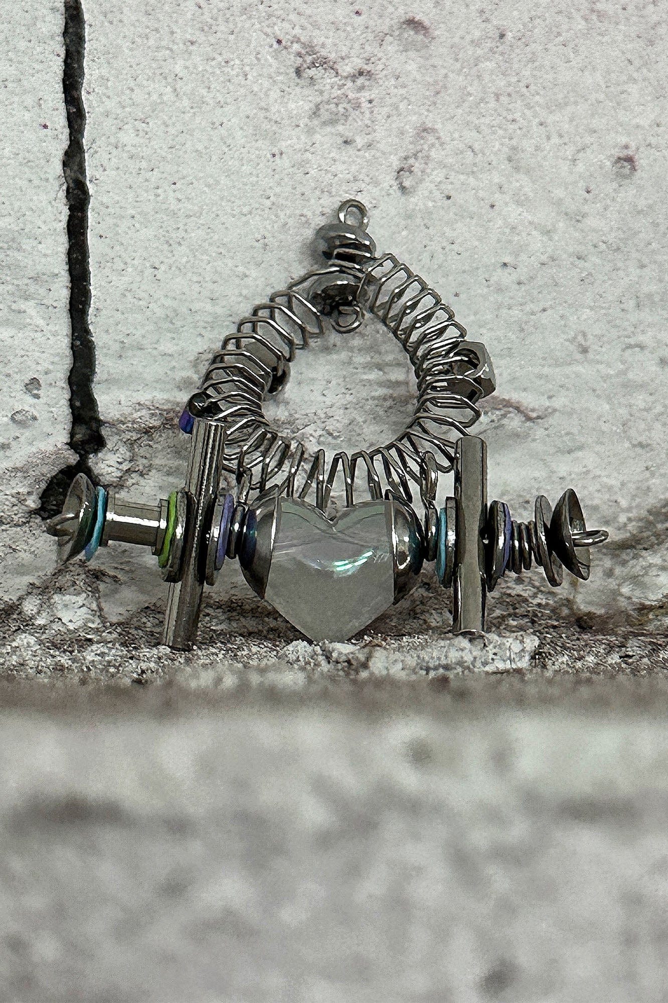 ILLUSORY Time Machine Neon Heart Spiral Coil Ring, premium urban and streetwear designers apparel on PROJECTISR.com, ILLUSORY