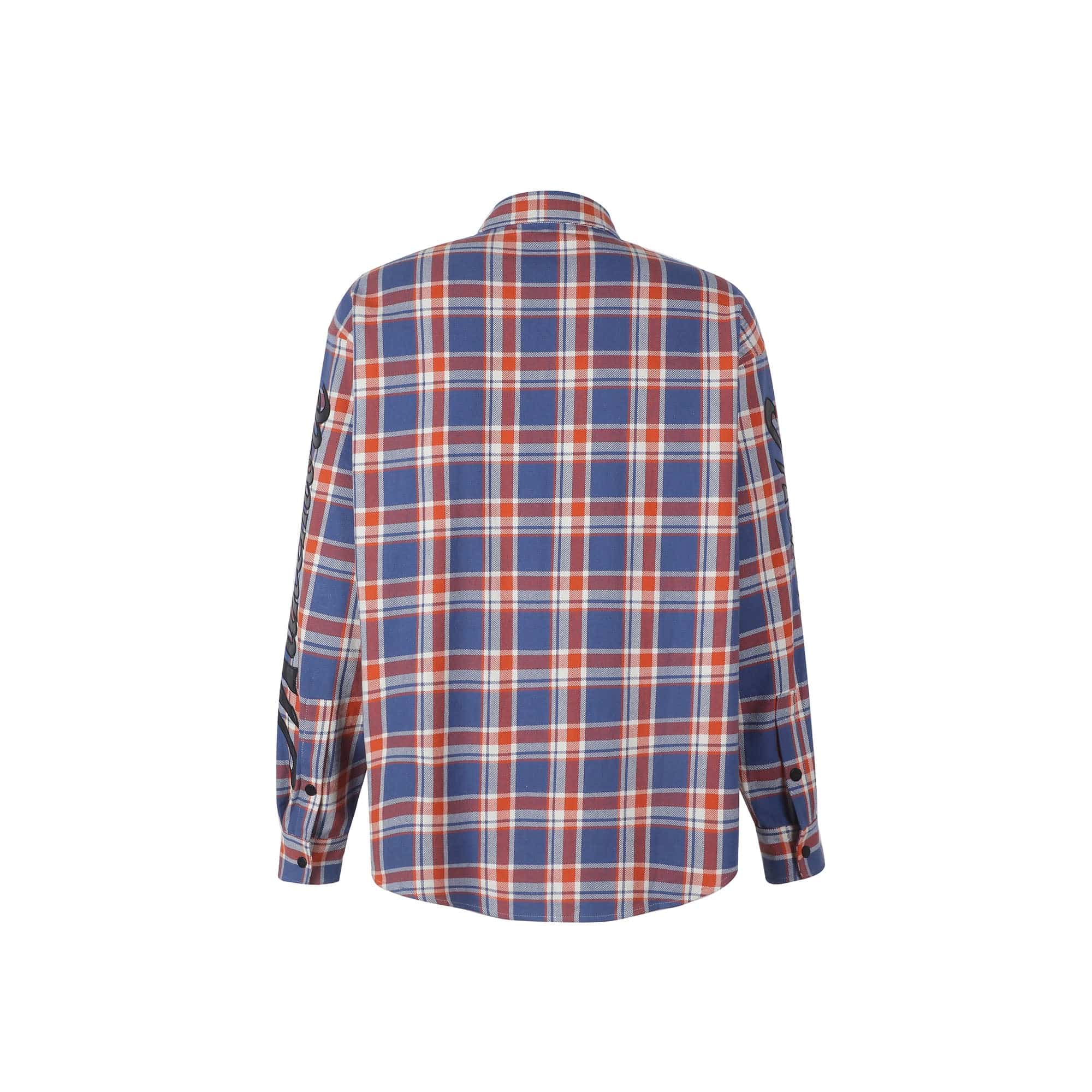 MAKEMORE Flap Pocket Plaid LOGO Patch Shirt, premium urban and streetwear designers apparel on PROJECTISR.com, MAKEMORE