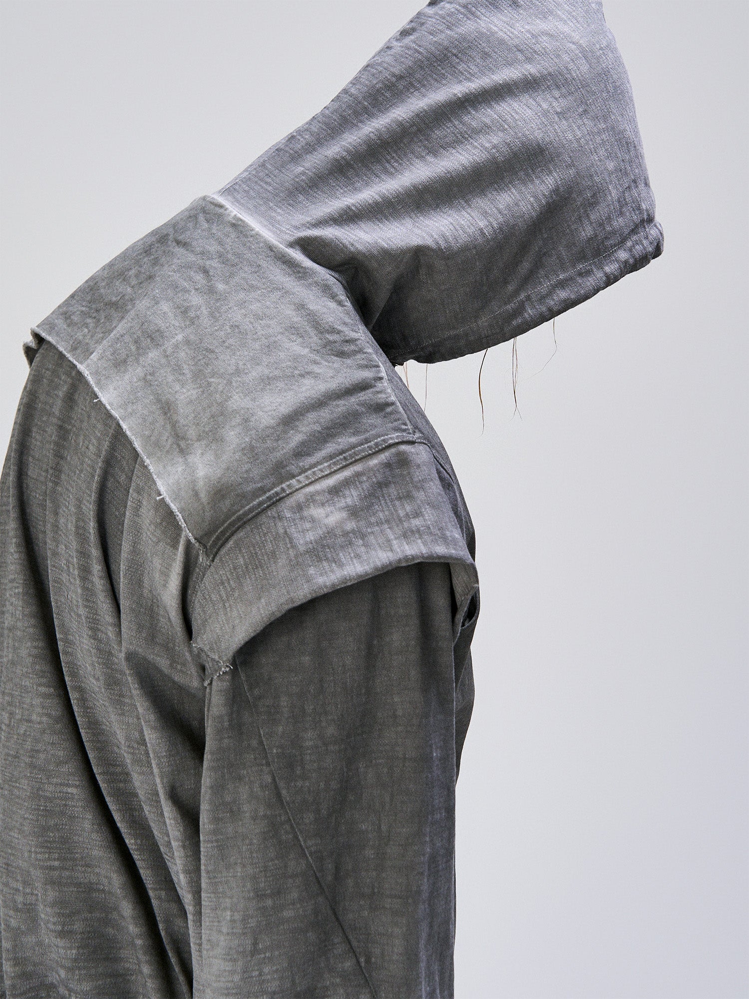 FLYERRER Distressed Layered Drawstring Hooded Jacket, premium urban and streetwear designers apparel on PROJECTISR.com, FLYERRER