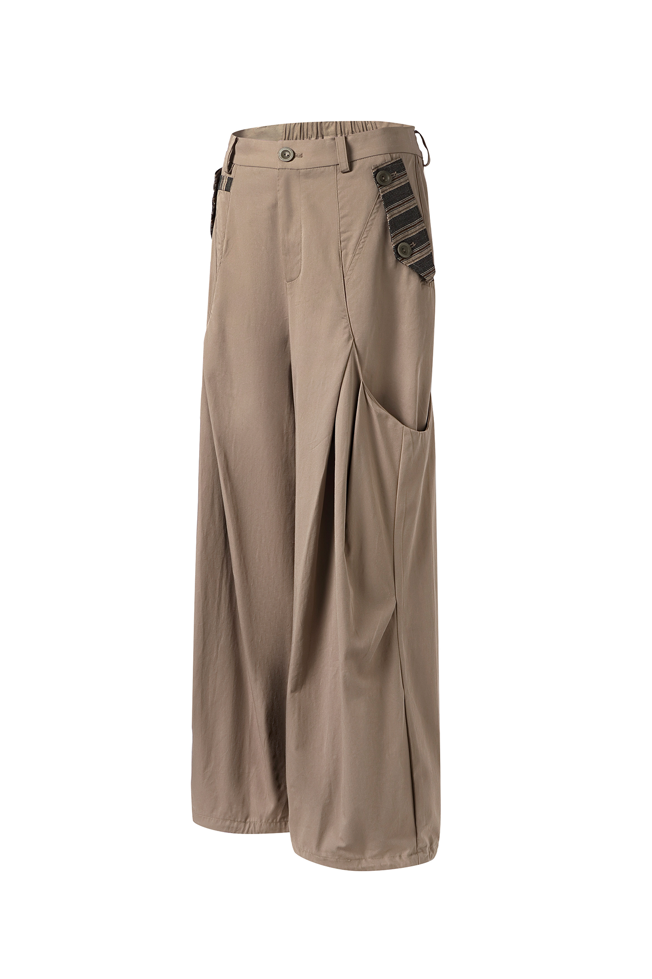 MOITIEDEPETALE Pleated Panel Oversized Cargo Pants