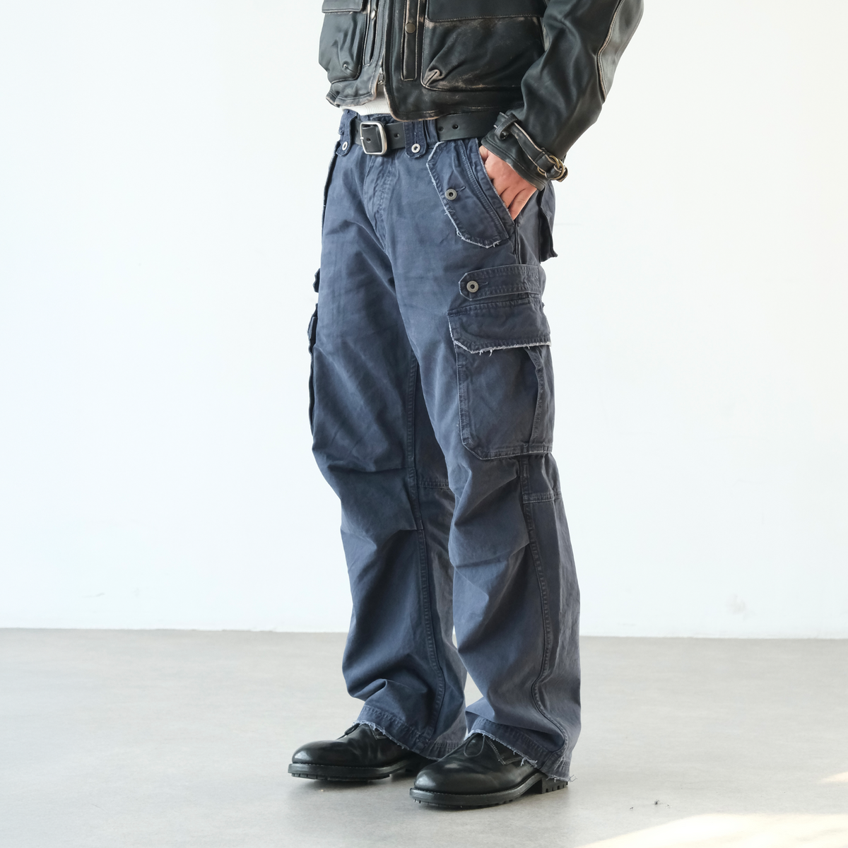 NEIGBORL Retro Washed Pleated Straight-Leg Pants