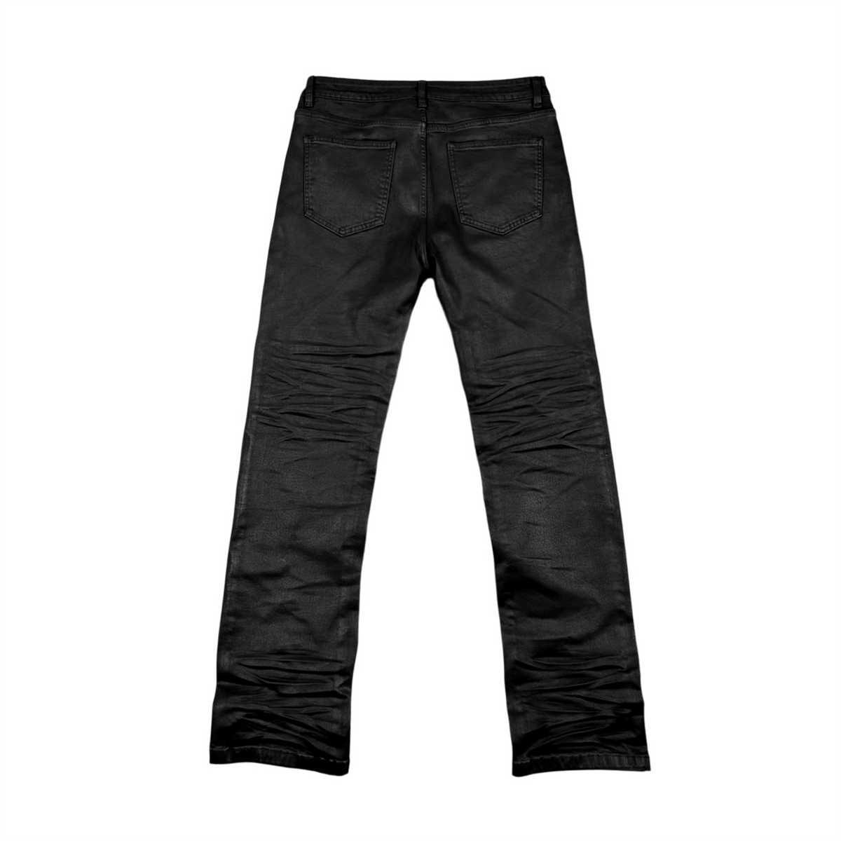 SAXGENWON Studded Washed Pleated Slim Jeans
