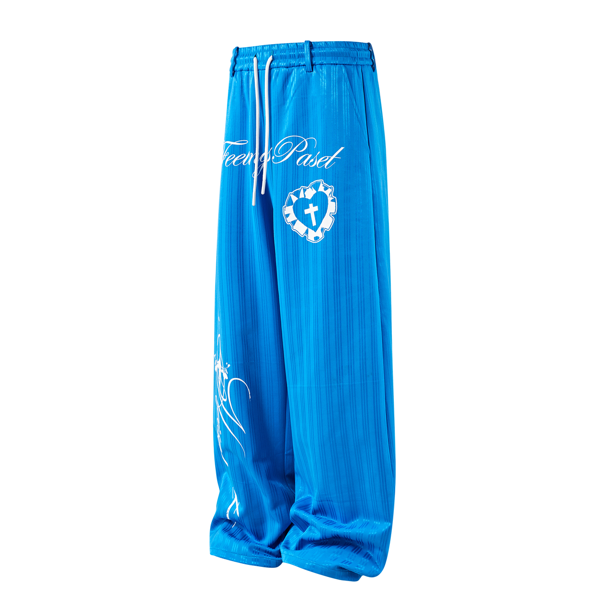 PASET Cross Heart Graphic Striped Sweatpants