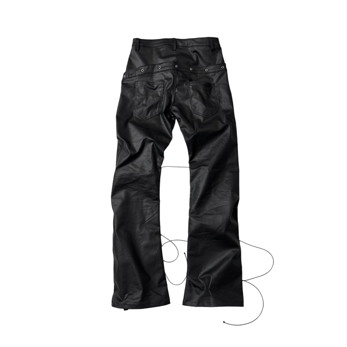 SAXGENWON Double Waist Strap Washed Slim Straight Jeans