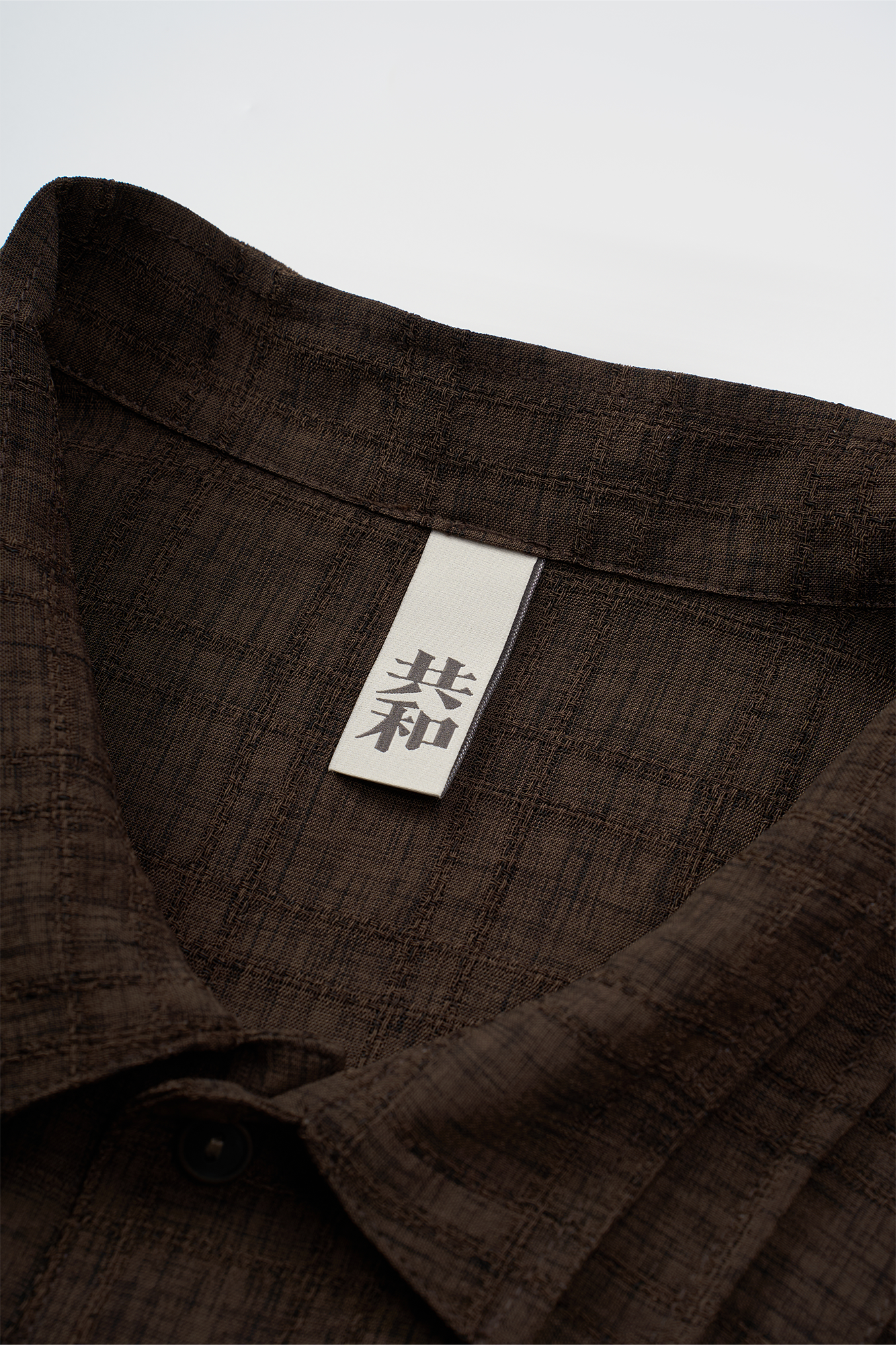 GONGHE REPUB Side-Tie Draped Half Shirt, premium urban and streetwear designers apparel on PROJECTISR.com, GONGHE REPUB