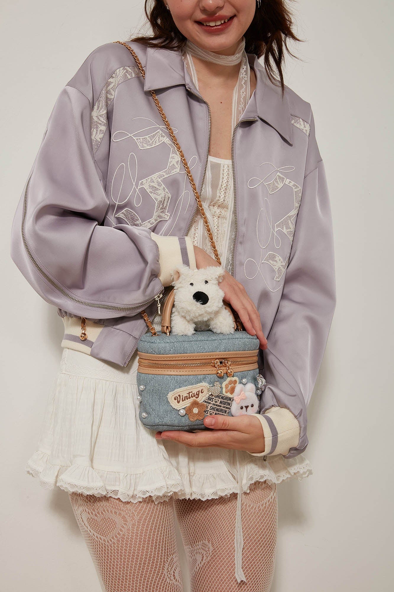 BLING BOX Westie Cosmetic Case Crossbody Bag