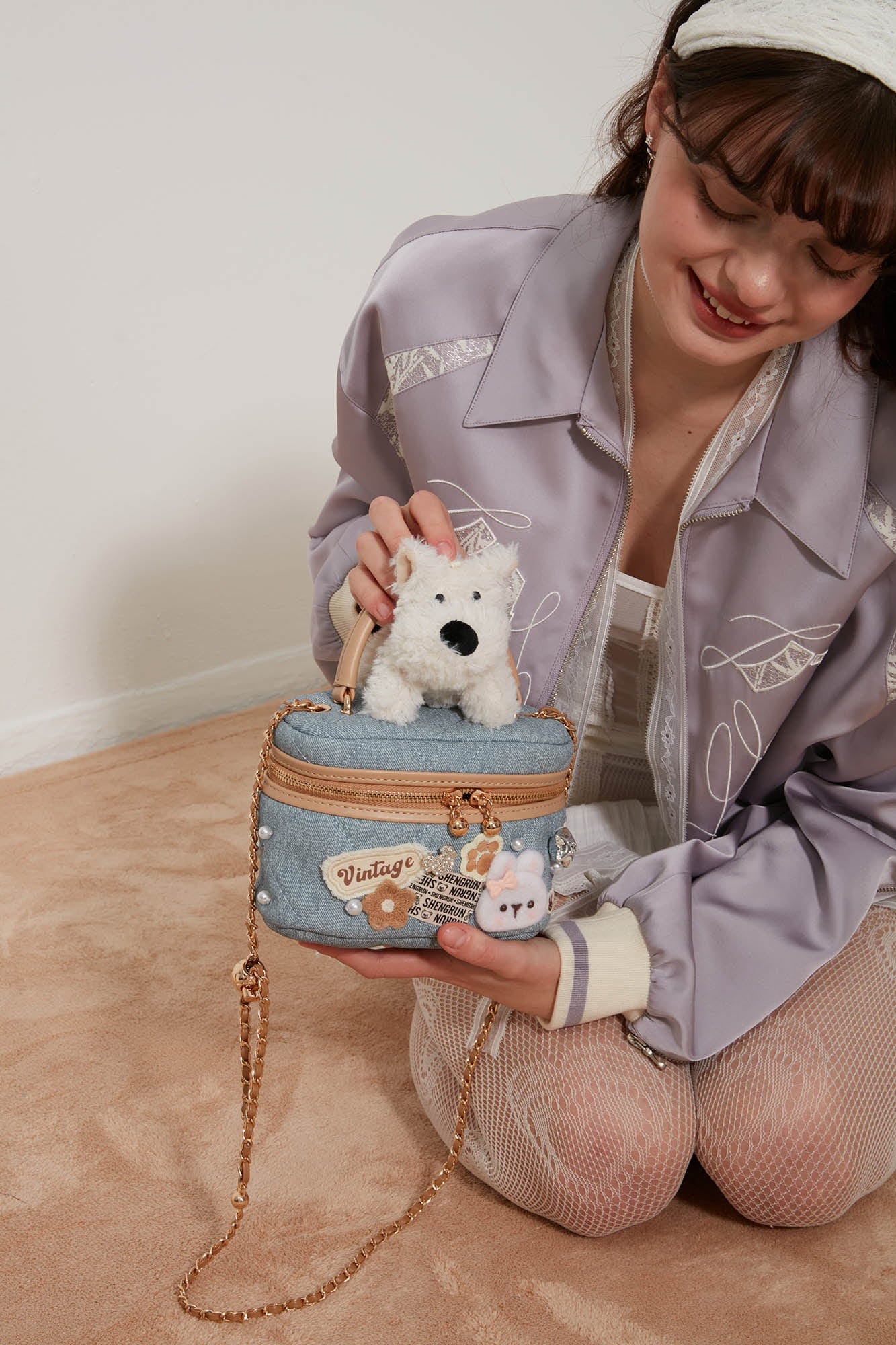 BLING BOX Westie Cosmetic Case Crossbody Bag