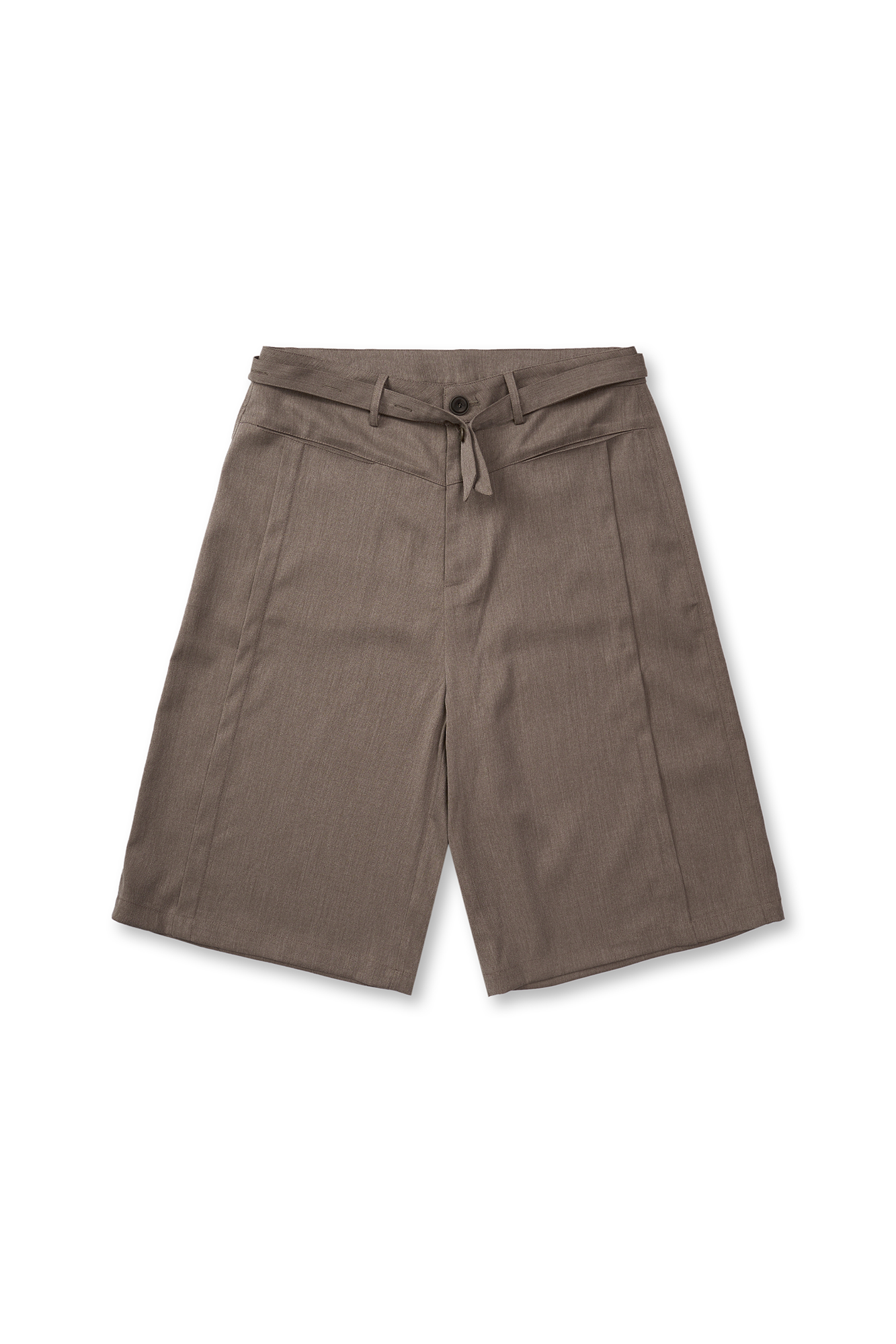 GONGHE REPUB Draped Belted Wool Shorts