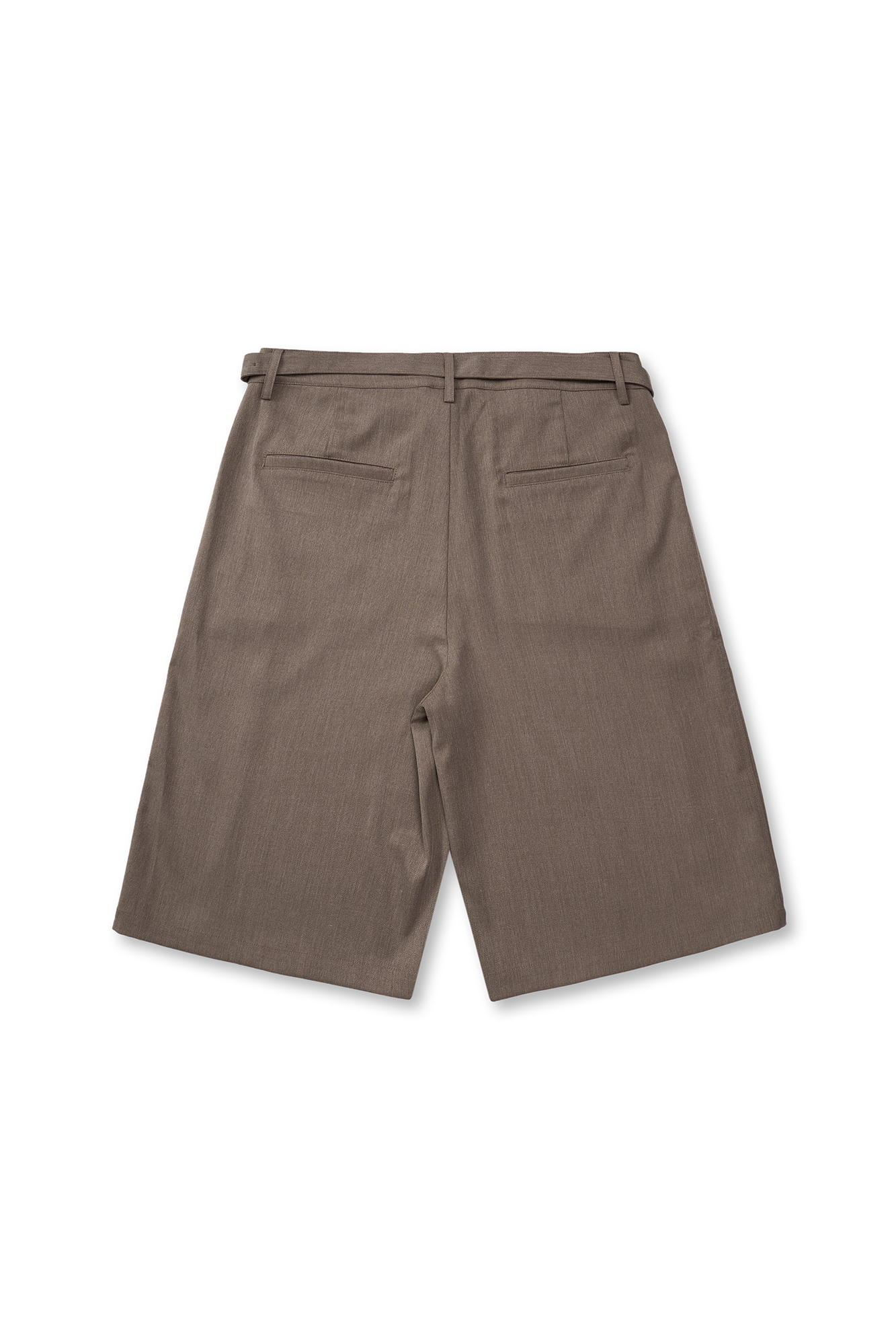 GONGHE REPUB Draped Belted Wool Shorts