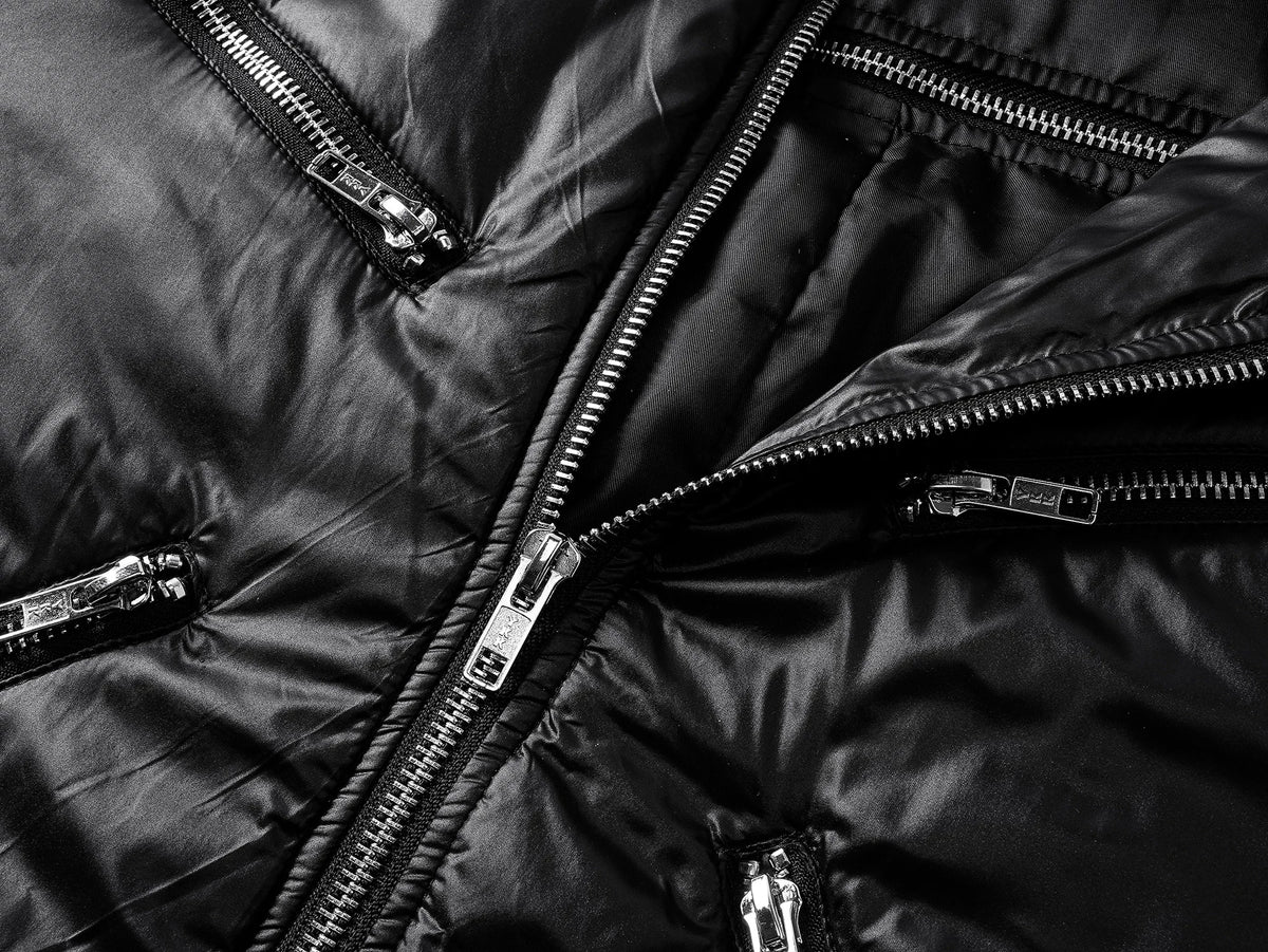 REBEL WAVE Detachable Faux Fur Collar Zip-Up Hooded Jacket