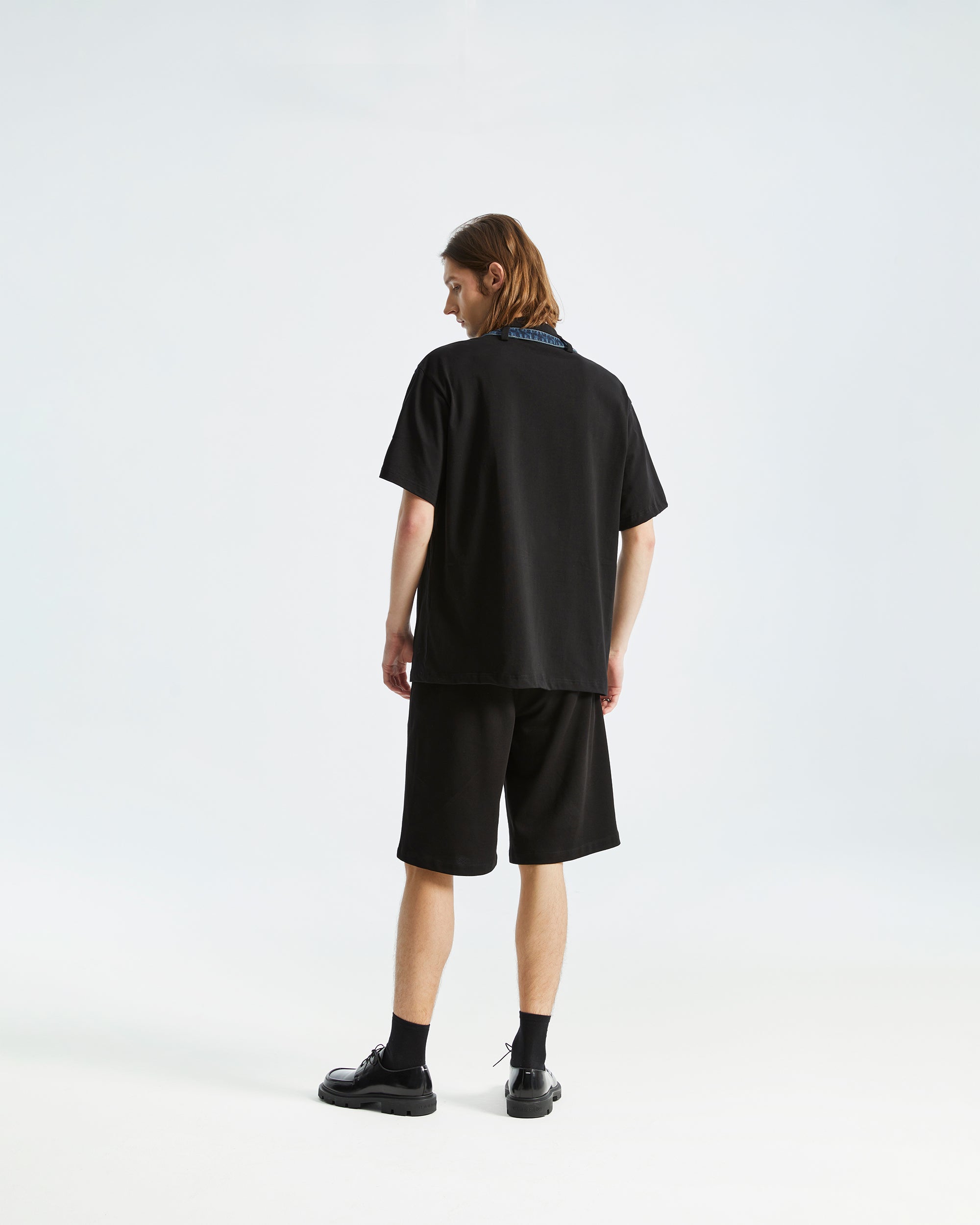 ORGANIC EMOTION Deconstructed Denim Shorts Spliced T-Shirt