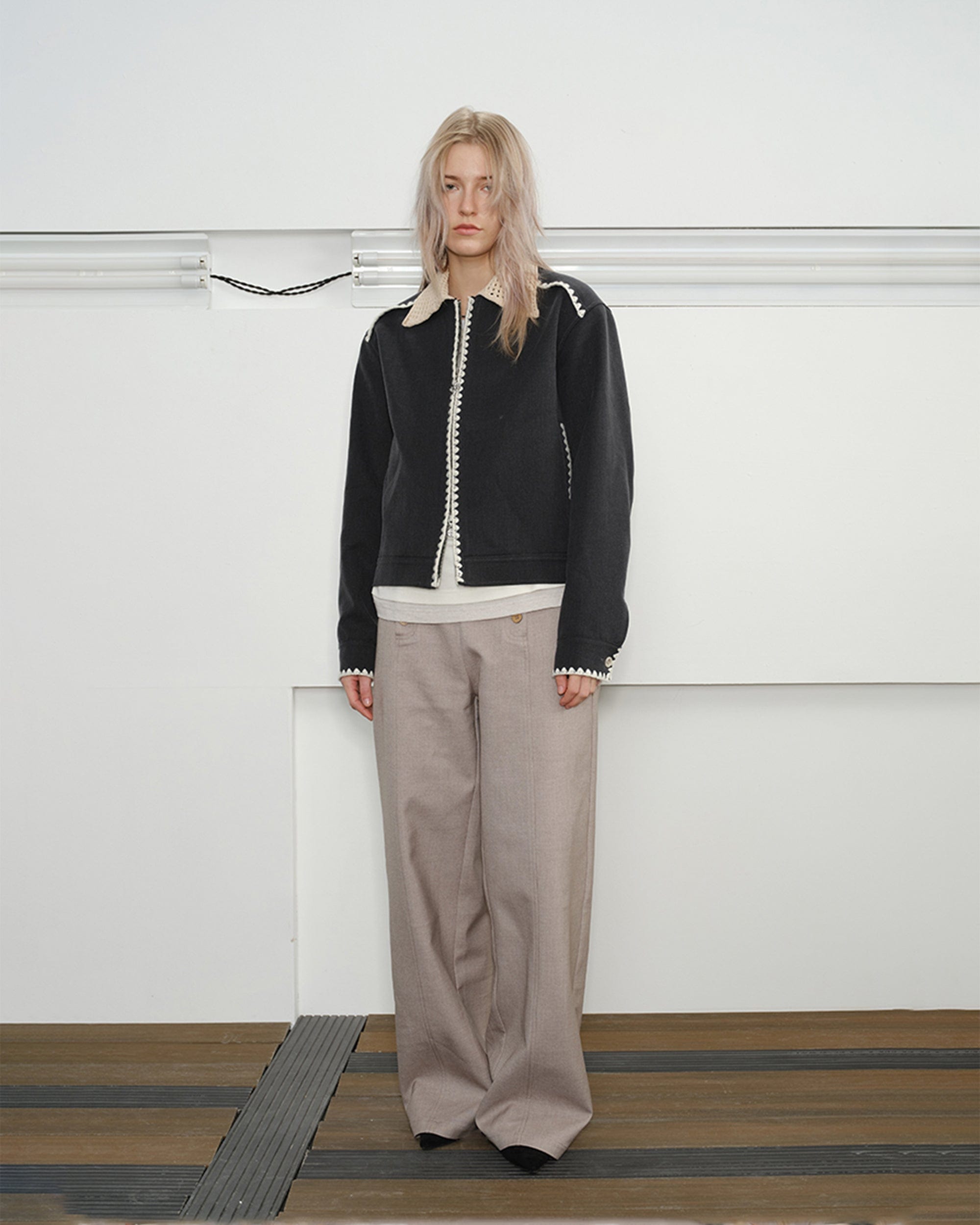 KREATE Double-Breasted Wide-Leg Trousers