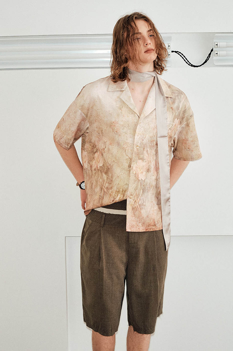 KREATE Pastel Blossom Cuban Half Shirt