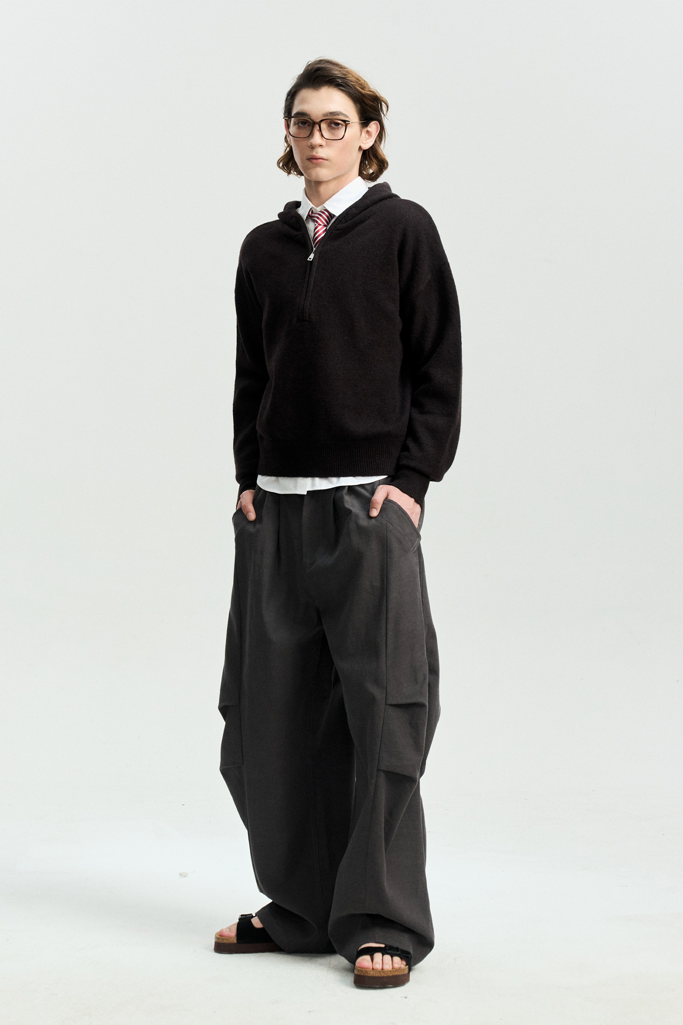 LEONSENSE Modern Curved Paneled Tencel-Cotton Pants, premium urban and streetwear designers apparel on PROJECTISR.com, LEONSENSE