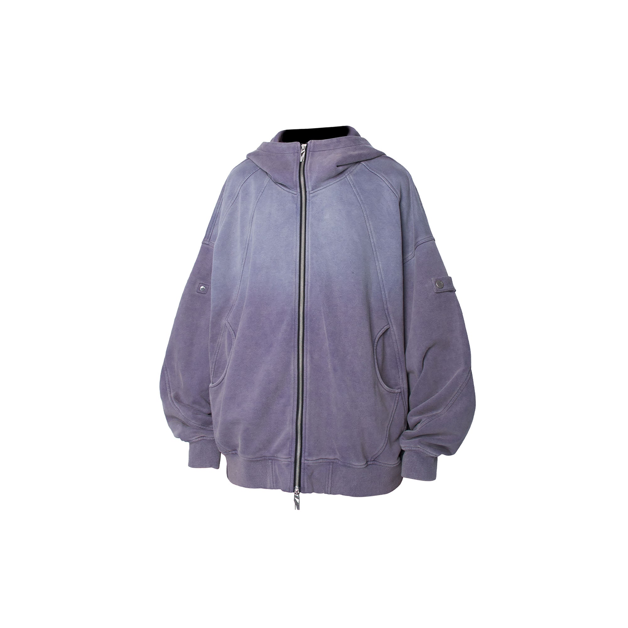 RELABEL Gradient Washed Panel Hooded Jacket Purple