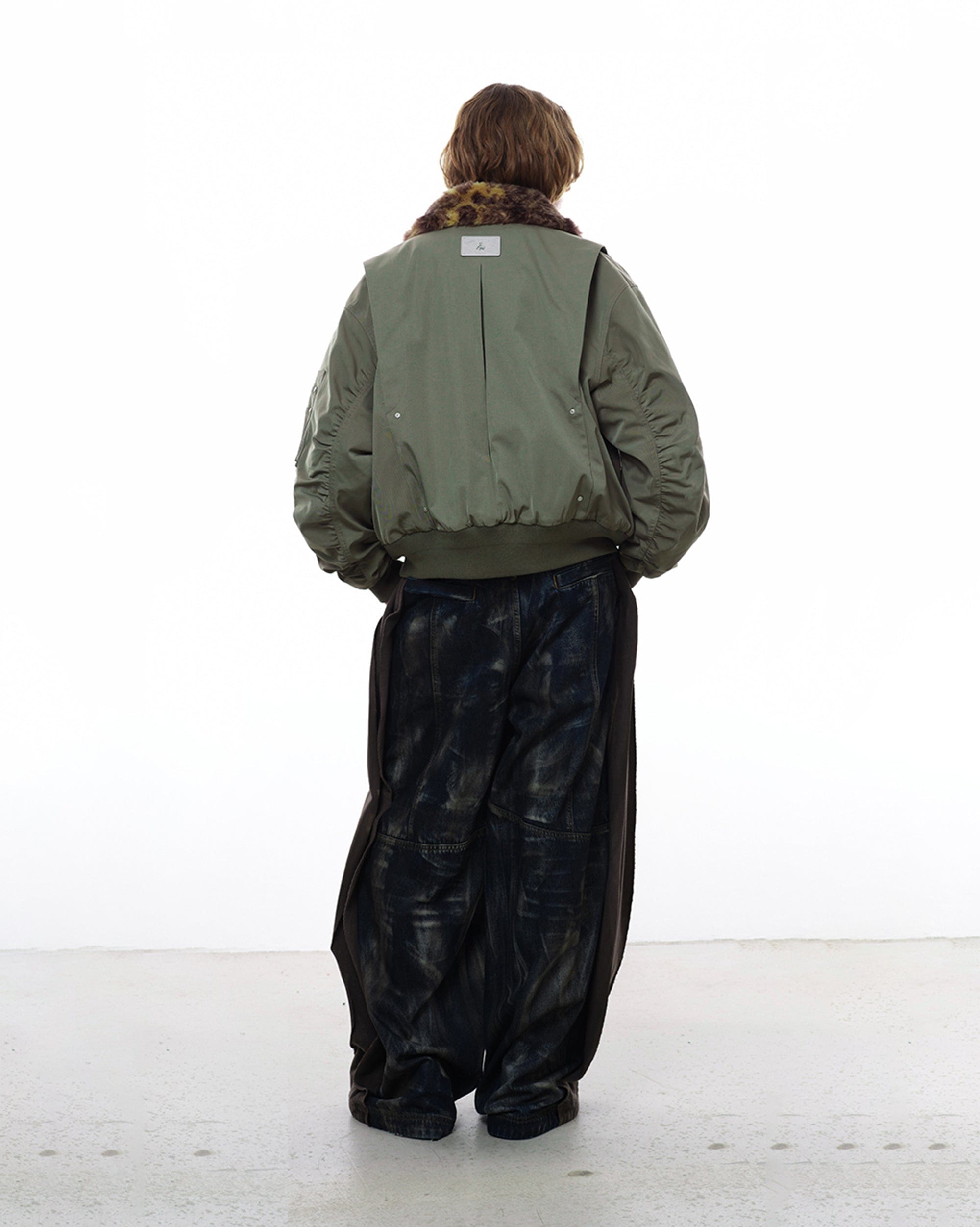 FACEONLAB Fleece-Lined B-15 BOMBER Jacket Green