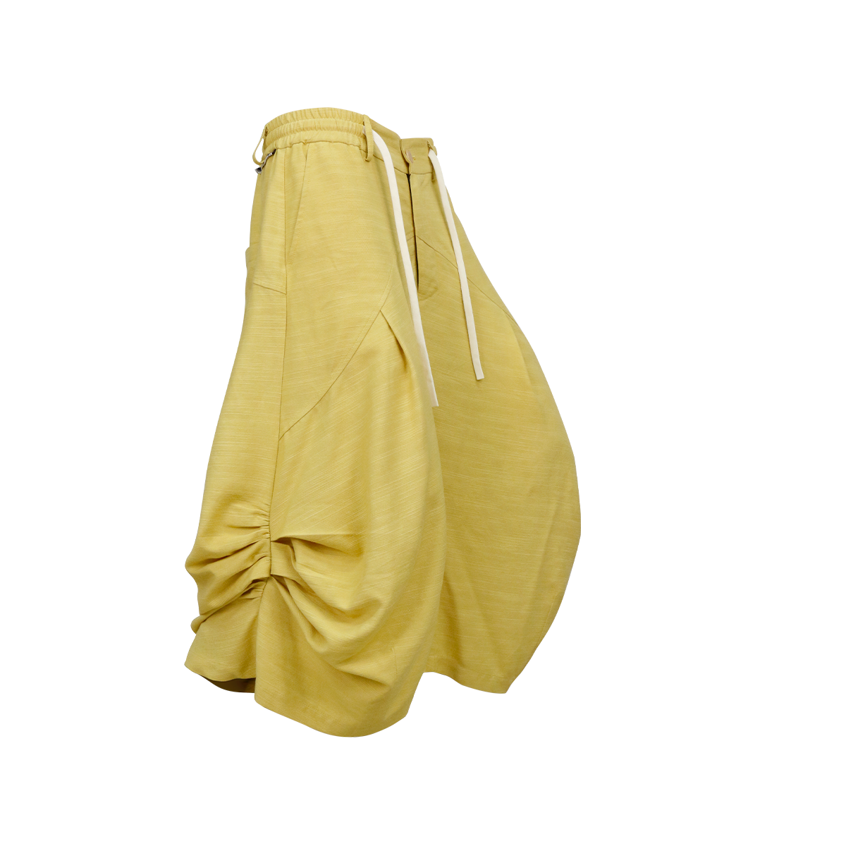 RELABEL Ruched Tencel-Acetate Oversized Shorts, premium urban and streetwear designers apparel on PROJECTISR.com, RELABEL