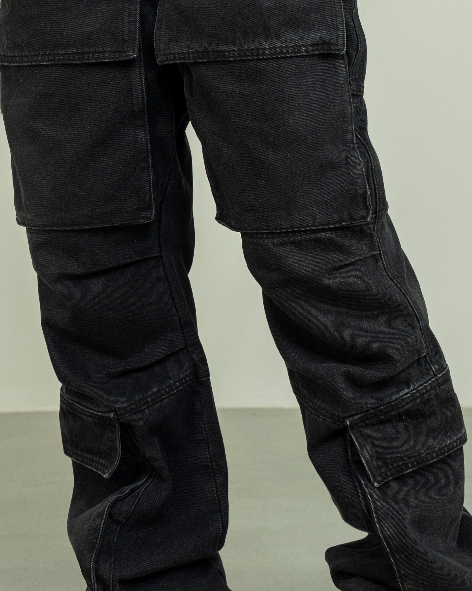 MAKEMORE Washed Denim Cargo