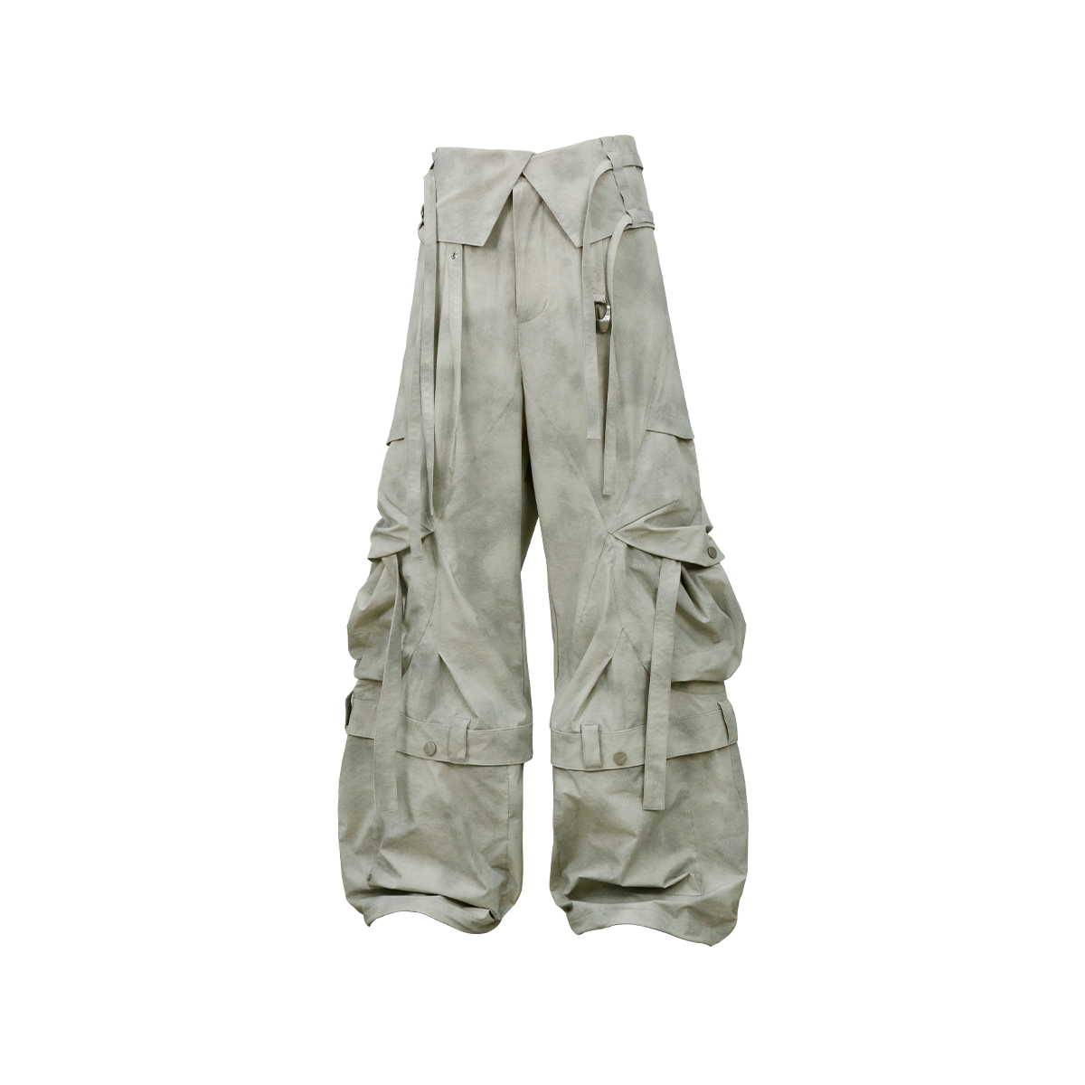 RELABEL Detachable Ruched Inverted Waist Cargo Pants, premium urban and streetwear designers apparel on PROJECTISR.com, RELABEL
