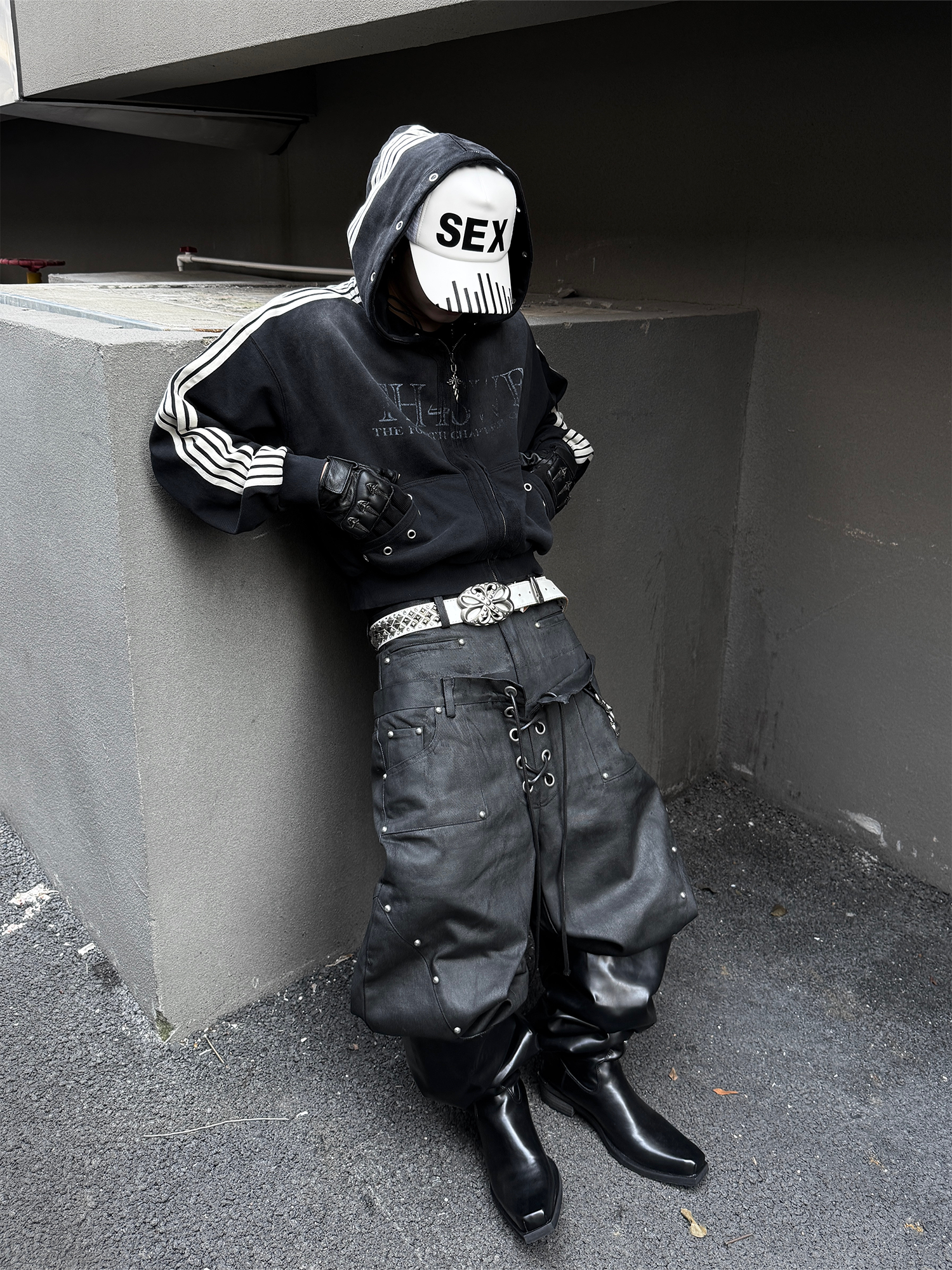 TH4SWE Washed Striped Hooded Jacket