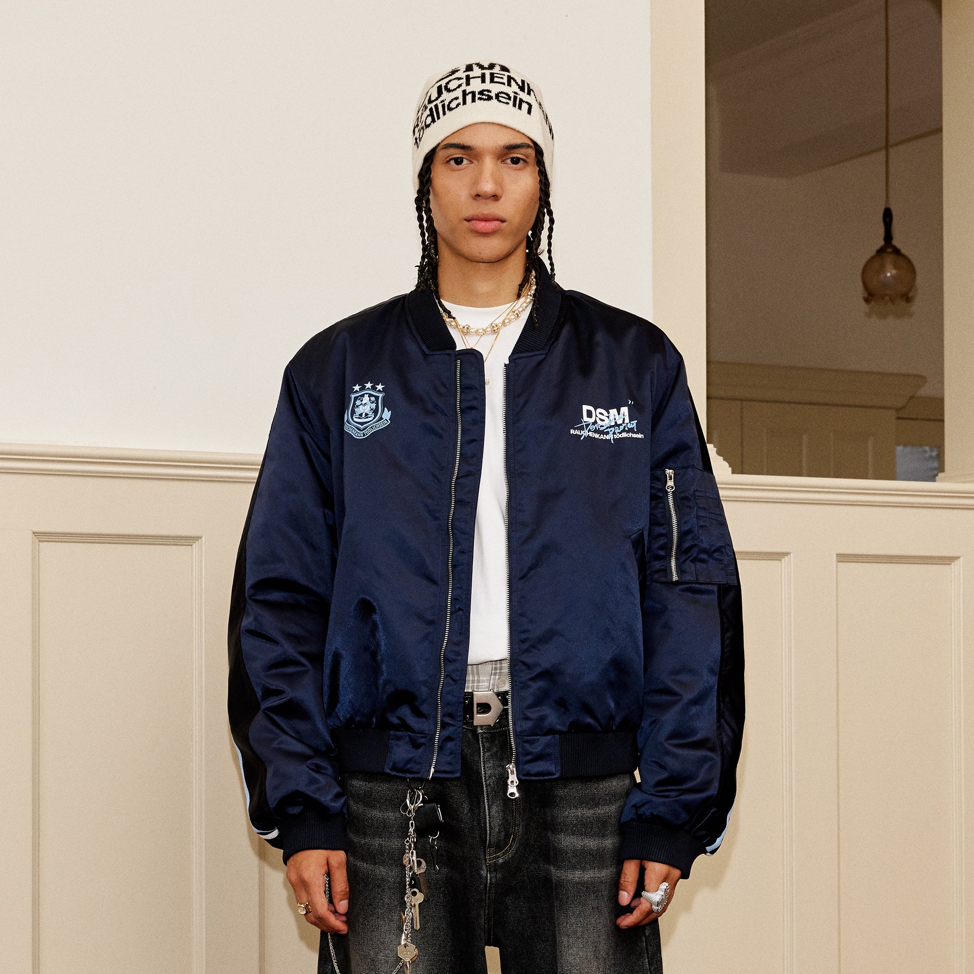 DONSMOKE Retro NO.88 Graphic Bomber Jacket