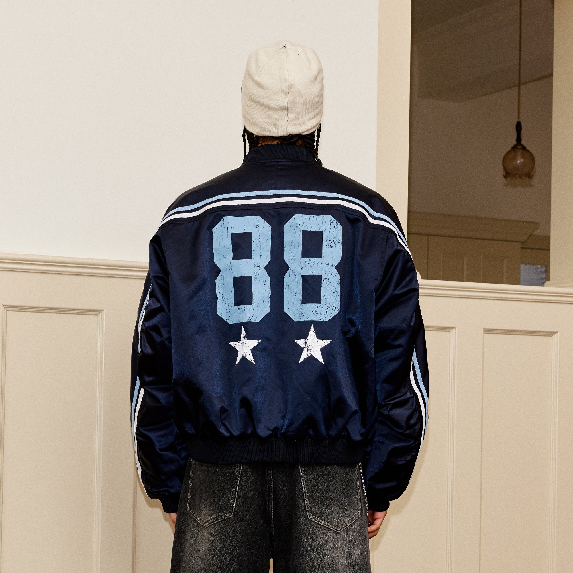 DONSMOKE Retro NO.88 Graphic Bomber Jacket