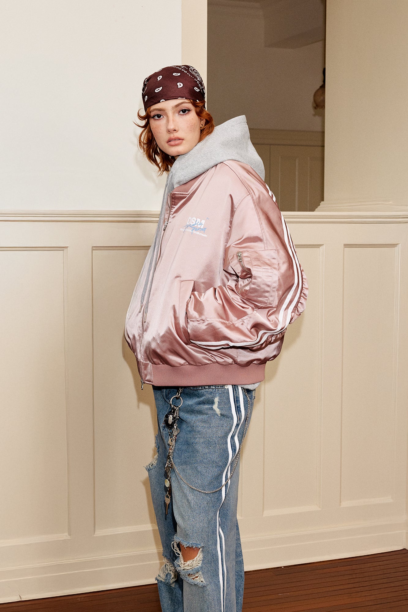 DONSMOKE Retro NO.88 Graphic Bomber Jacket