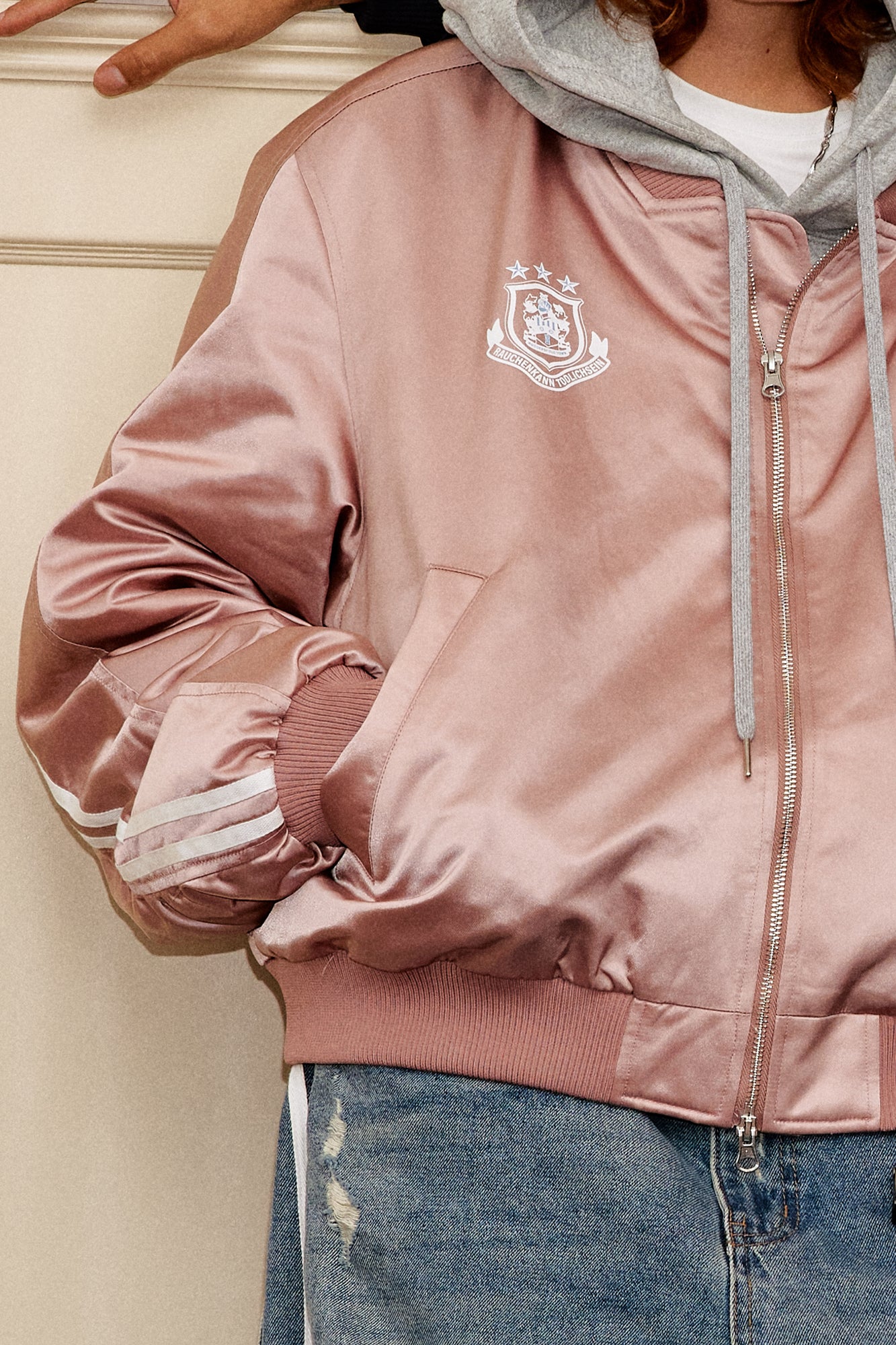 DONSMOKE Retro NO.88 Graphic Bomber Jacket