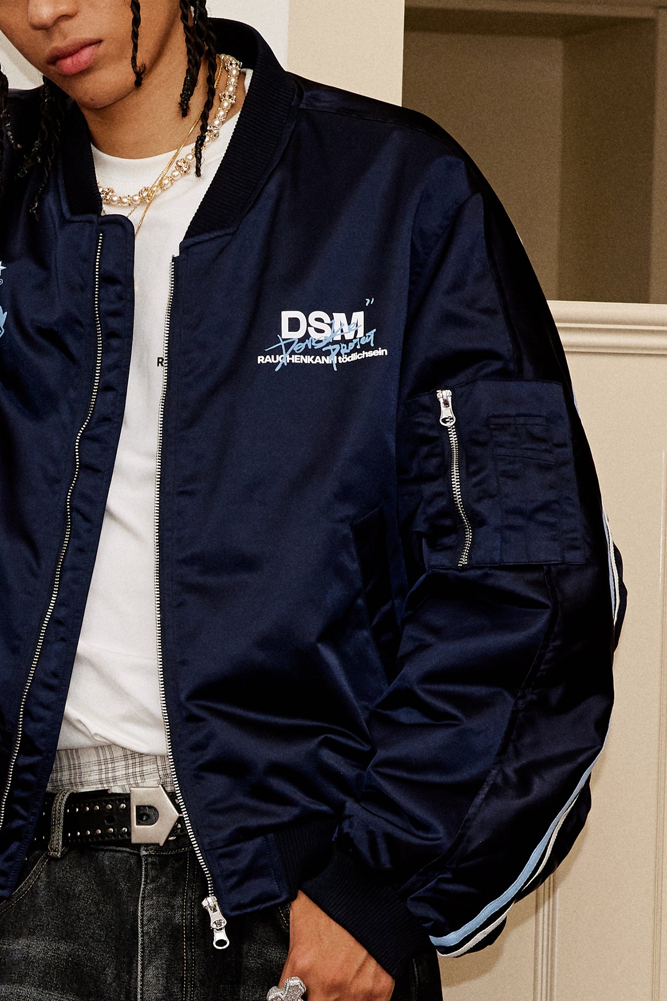 DONSMOKE Retro NO.88 Graphic Bomber Jacket