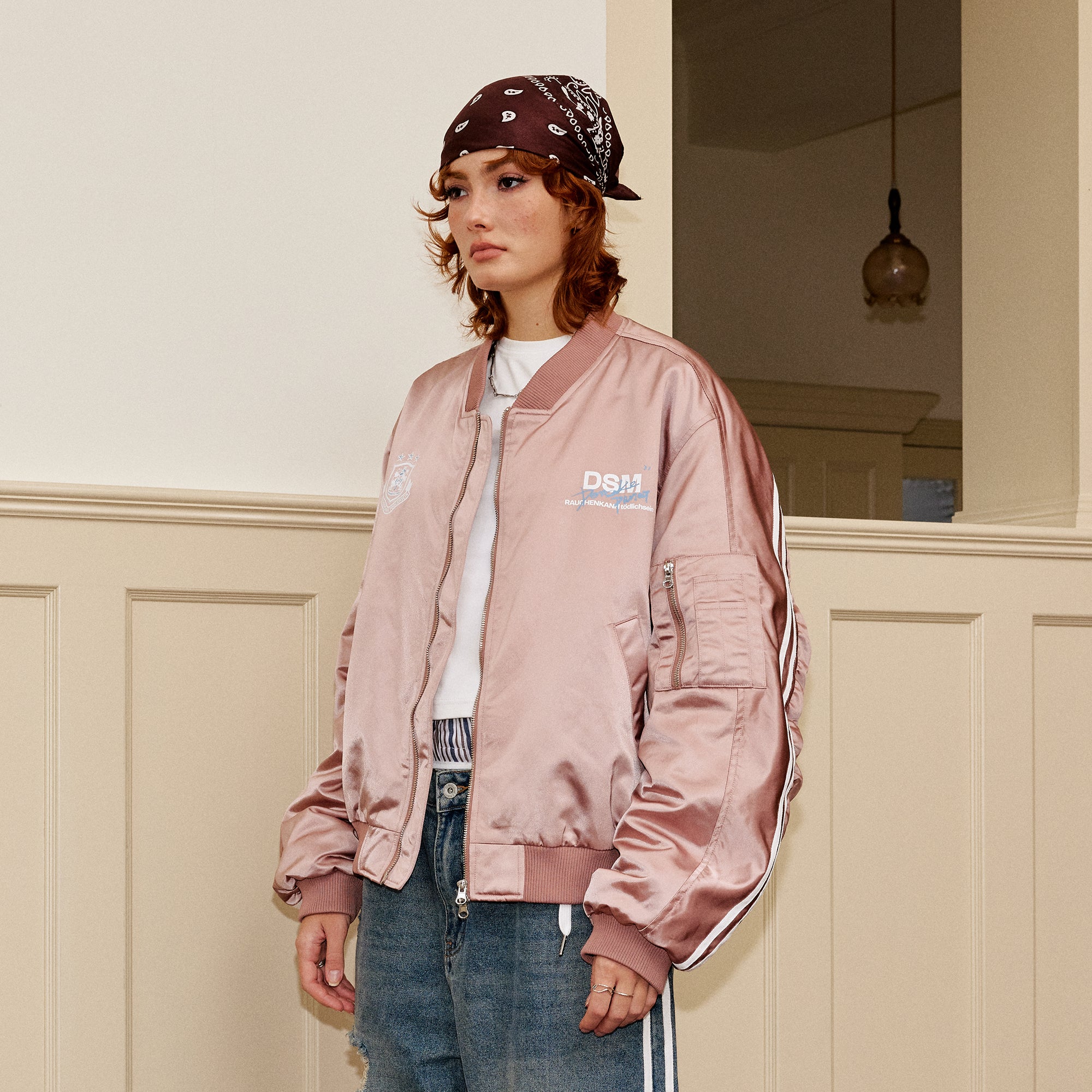 DONSMOKE Retro NO.88 Graphic Bomber Jacket