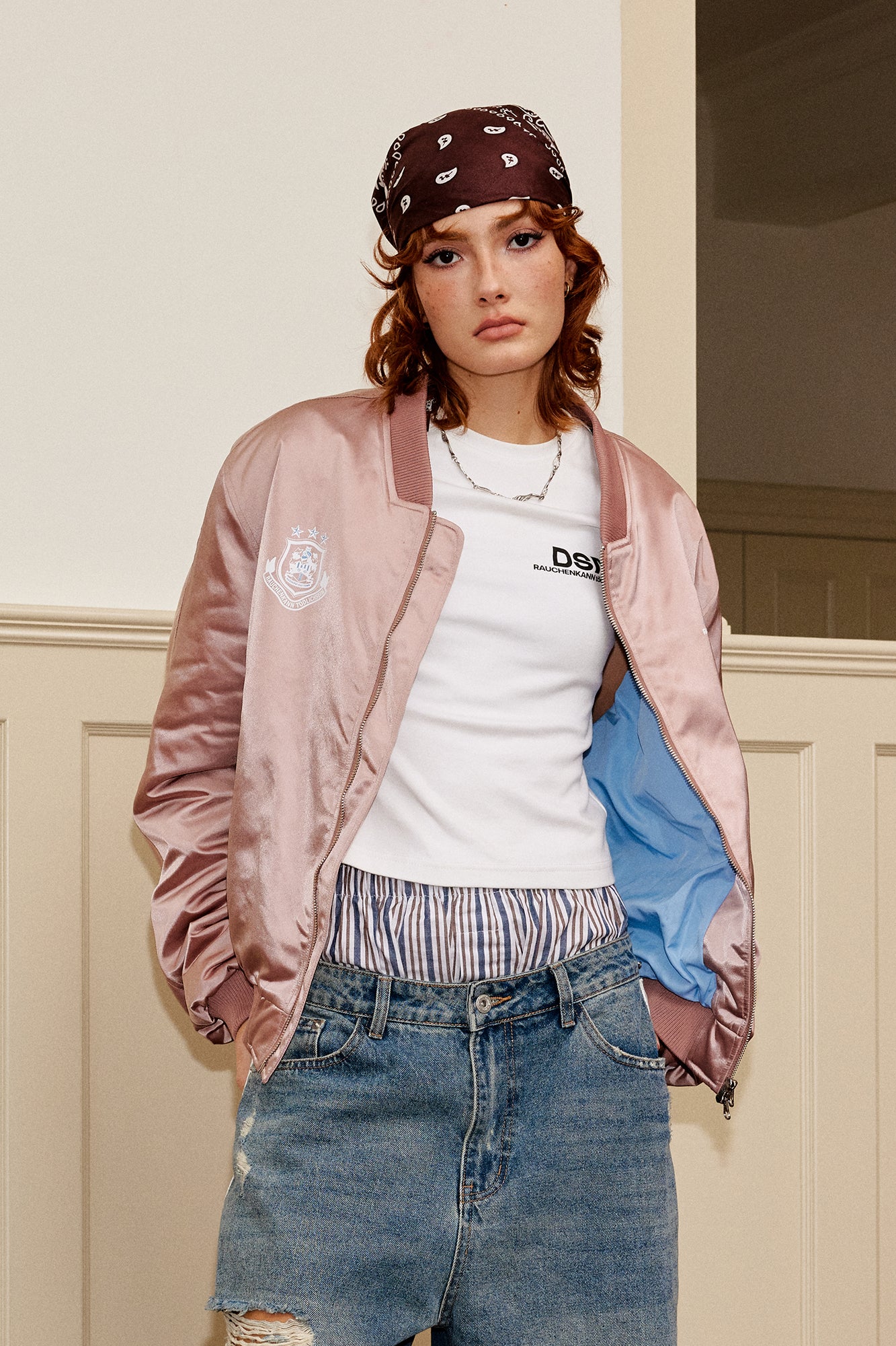 DONSMOKE Retro NO.88 Graphic Bomber Jacket
