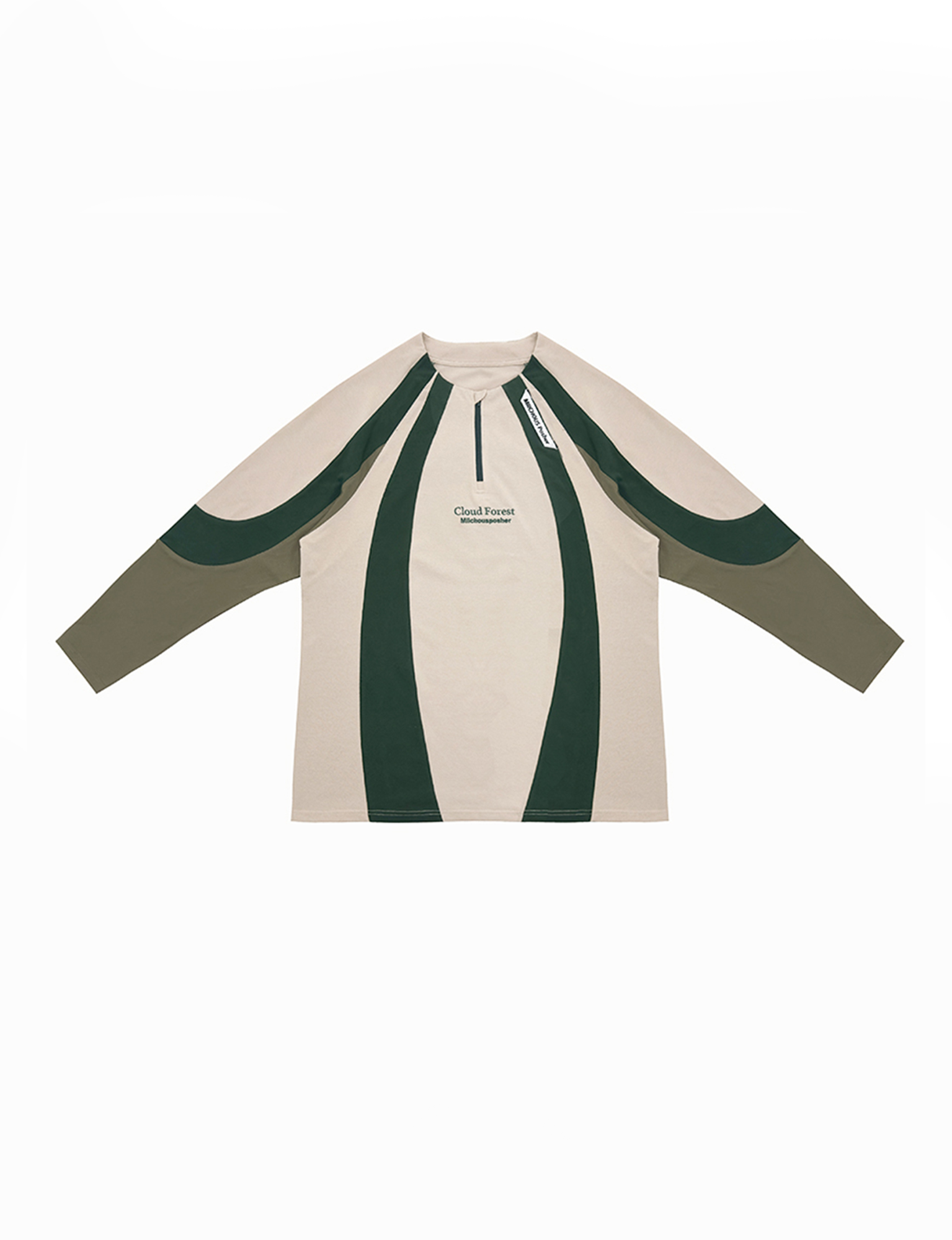 MIICHOUS Contrast Panel UV-Protection Long-Sleeve Tee