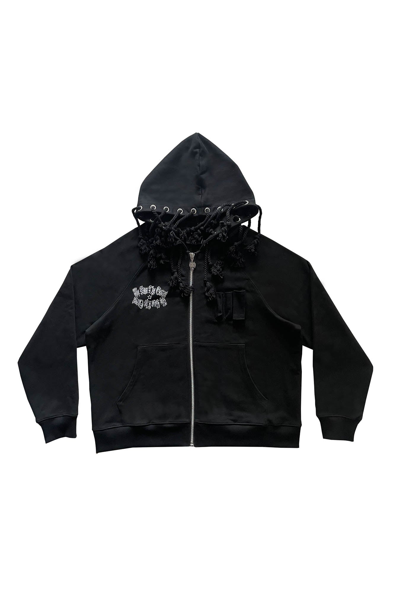 PHANTOMHUNTER Crest Tassel Zip-Up Hoodie, premium urban and streetwear designers apparel on PROJECTISR.com, PHANTOMHUNTER