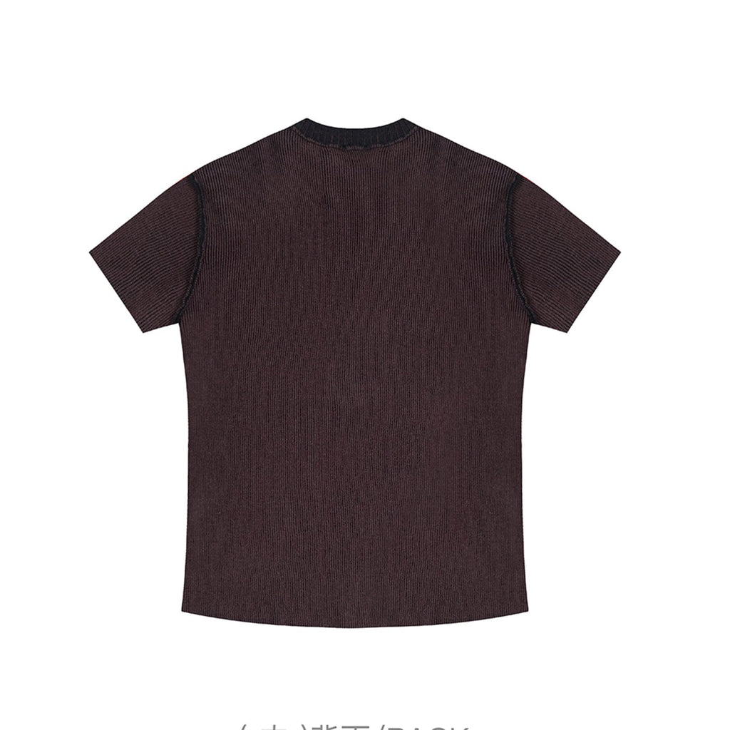 49PERCENT Spliced Reversible Knitted T-Shirt, premium urban and streetwear designers apparel on PROJECTISR.com, 49PERCENT
