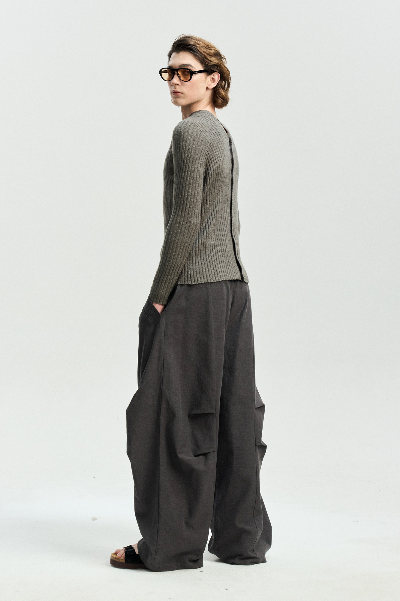 LEONSENSE Modern Curved Paneled Tencel-Cotton Pants, premium urban and streetwear designers apparel on PROJECTISR.com, LEONSENSE