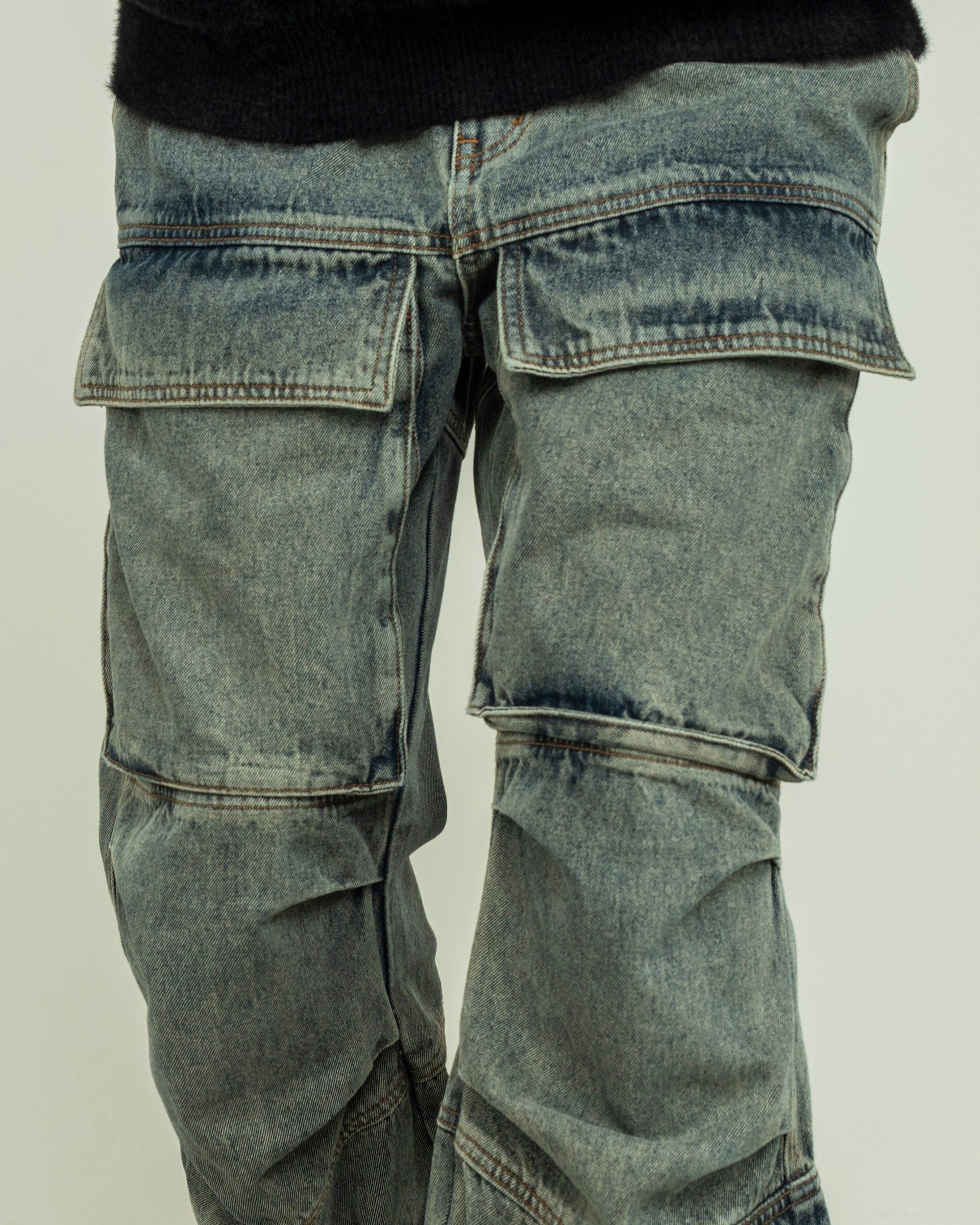 MAKEMORE Washed Denim Cargo